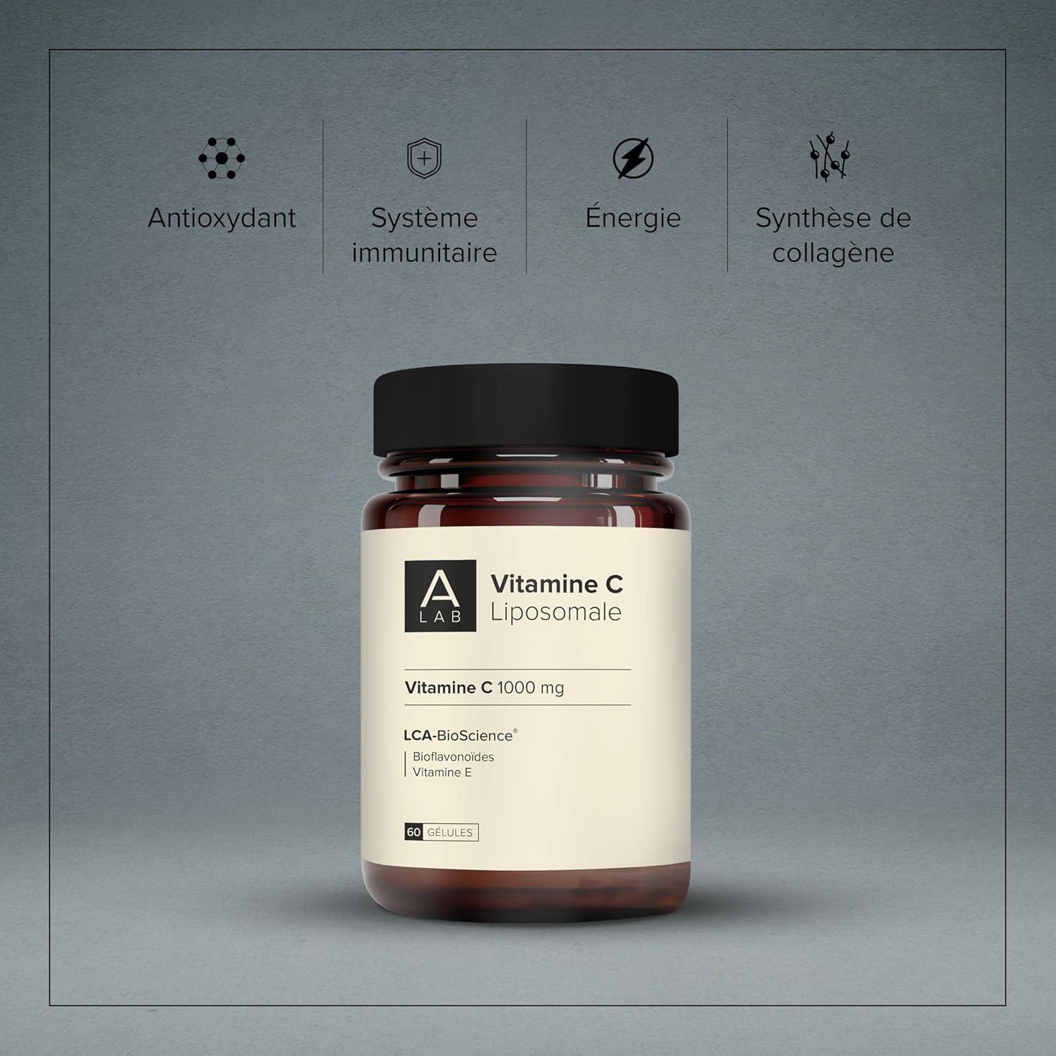 A-LAB Liposomal Vitamin C 1000 mg - Enhanced Assimilation - Vitality, Anti-Fatigue, Antioxidant Food Supplement - 60 capsules, 30 days taken - Made in France - Image 3