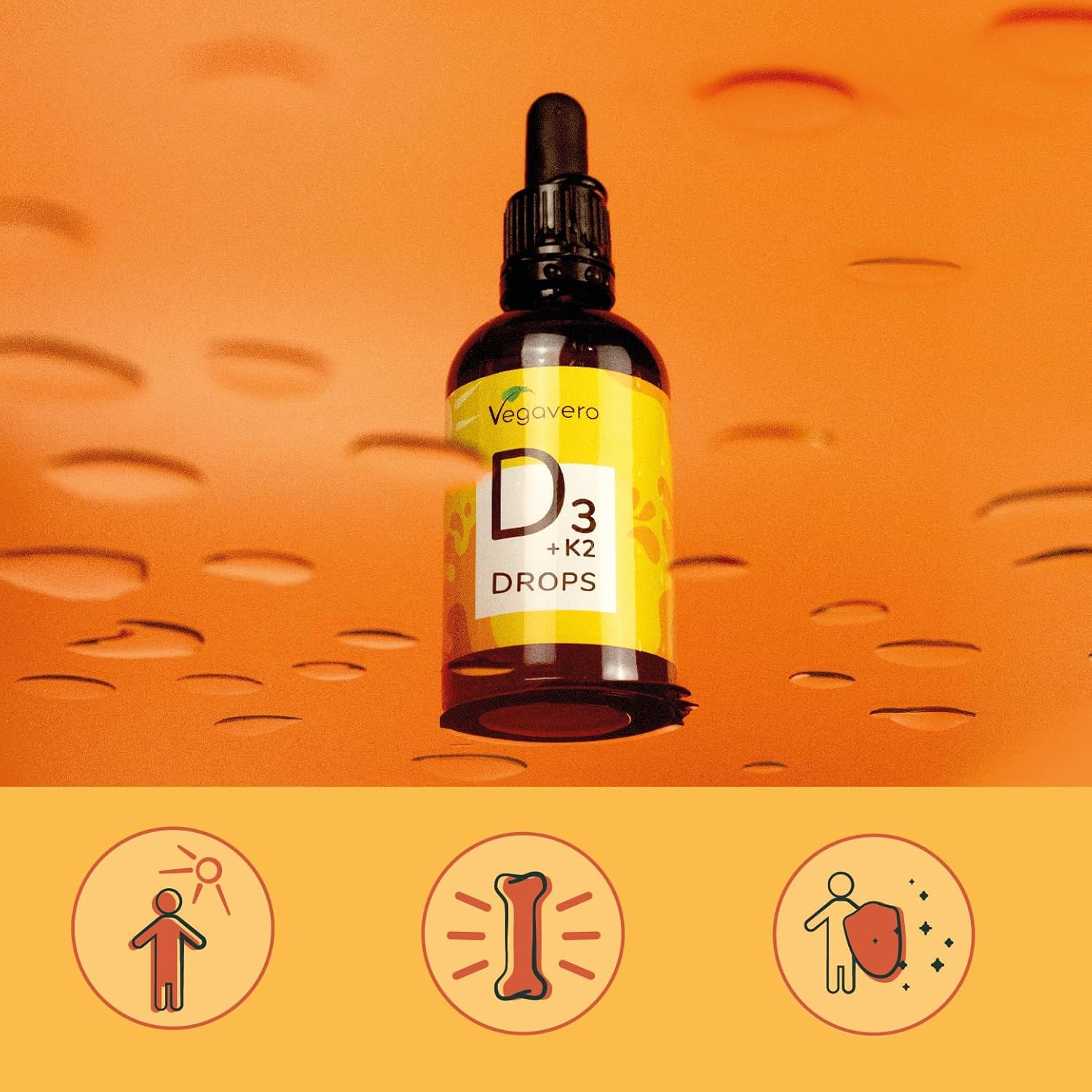 Vegavero Vitamin D3 K2 Drops | For 365 Days | Vegan | 1000 IU Vit D3 + Vit K2-MK7 | High Bioavailability and Dosage | Immunity + Teeth and Bone Health - Image 3
