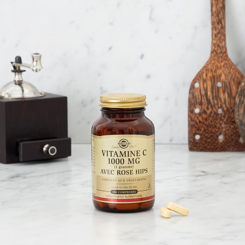 Solgar Vitamin C 1000 mg with Rose Hips - Natural defenses - Immune system - Vitality and energy - Immunity - Food supplement - Bottle of 100 tablets - Image 3