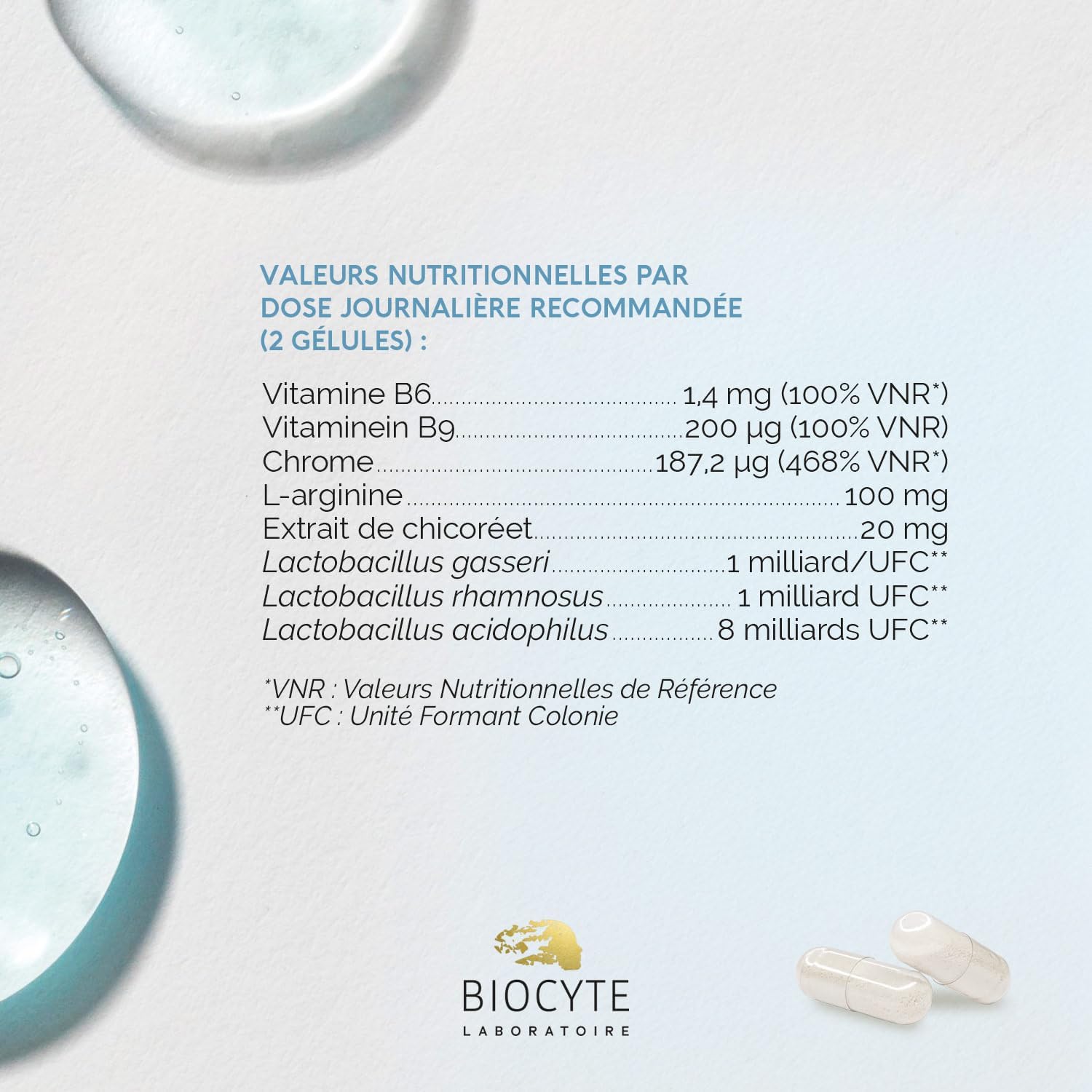 BIOCYTE Slimming Microbiota - Probiotic Intestinal Flora Food Supplement - 10 Billion CFU, Vitamins, Arginine, Chrome, Chicory - 20 Day Program - Image 7