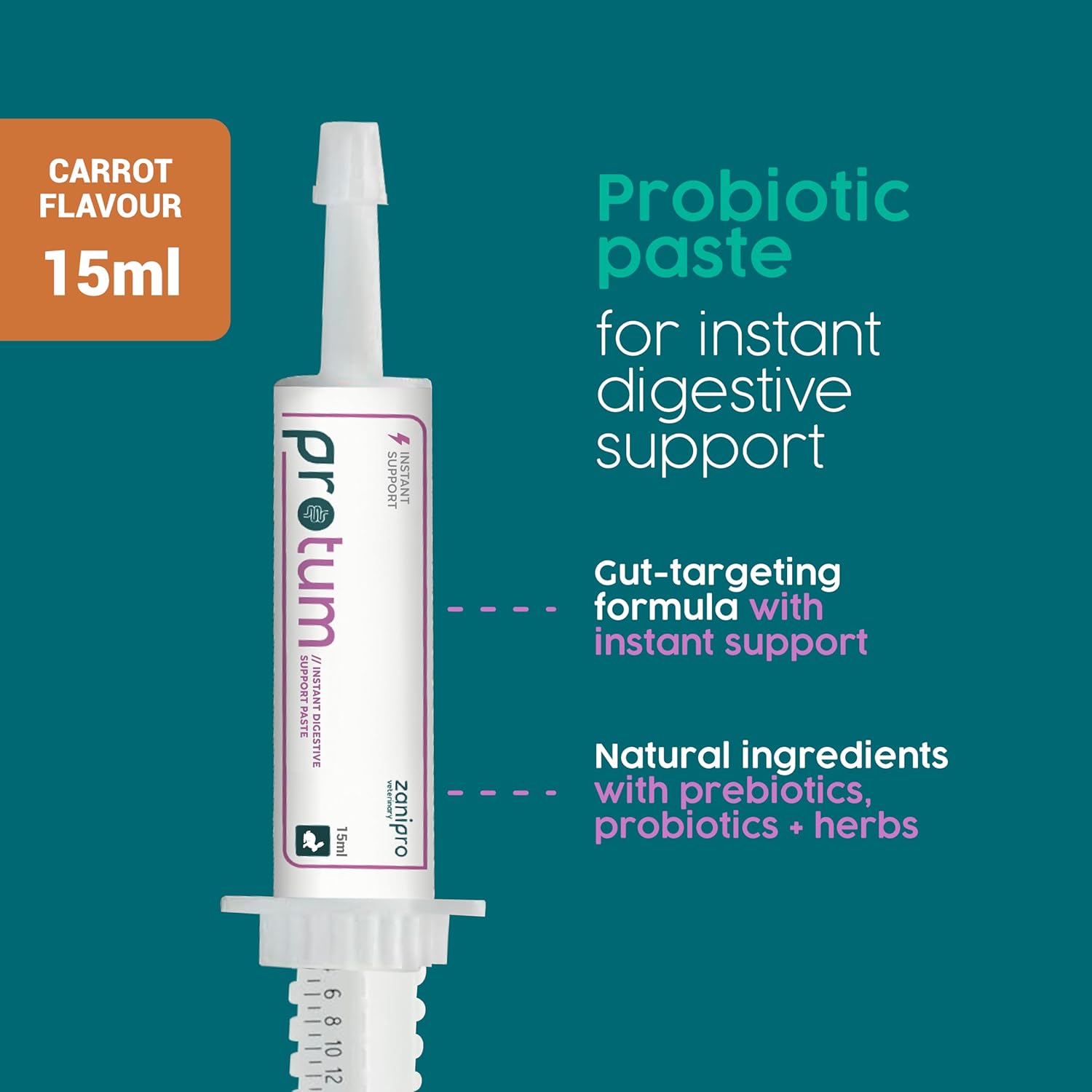 Protum Probiotic Rabbit Paste - Carrot Flavour for Guinea Pigs & Small Animals, Supports Gut Health, Digestive Balance, Accurate Syringe - Easy to Use, 15ml - Image 6