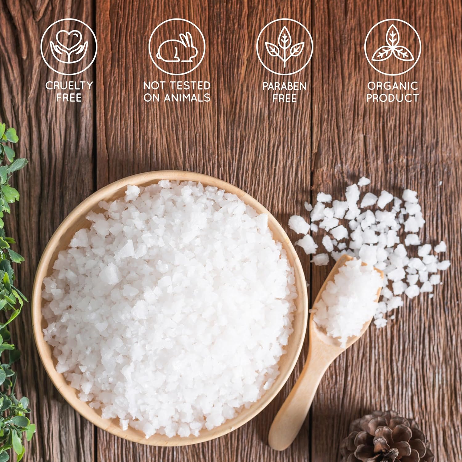 Organic Magnesium, Epsom Salt - Bath Salts and Tired Legs, Calluses, Muscle Recovery, Relaxation, Magnesium Skin Recharge, Exfoliating, Detox and Vitality, Plant Care 250g - Image 10