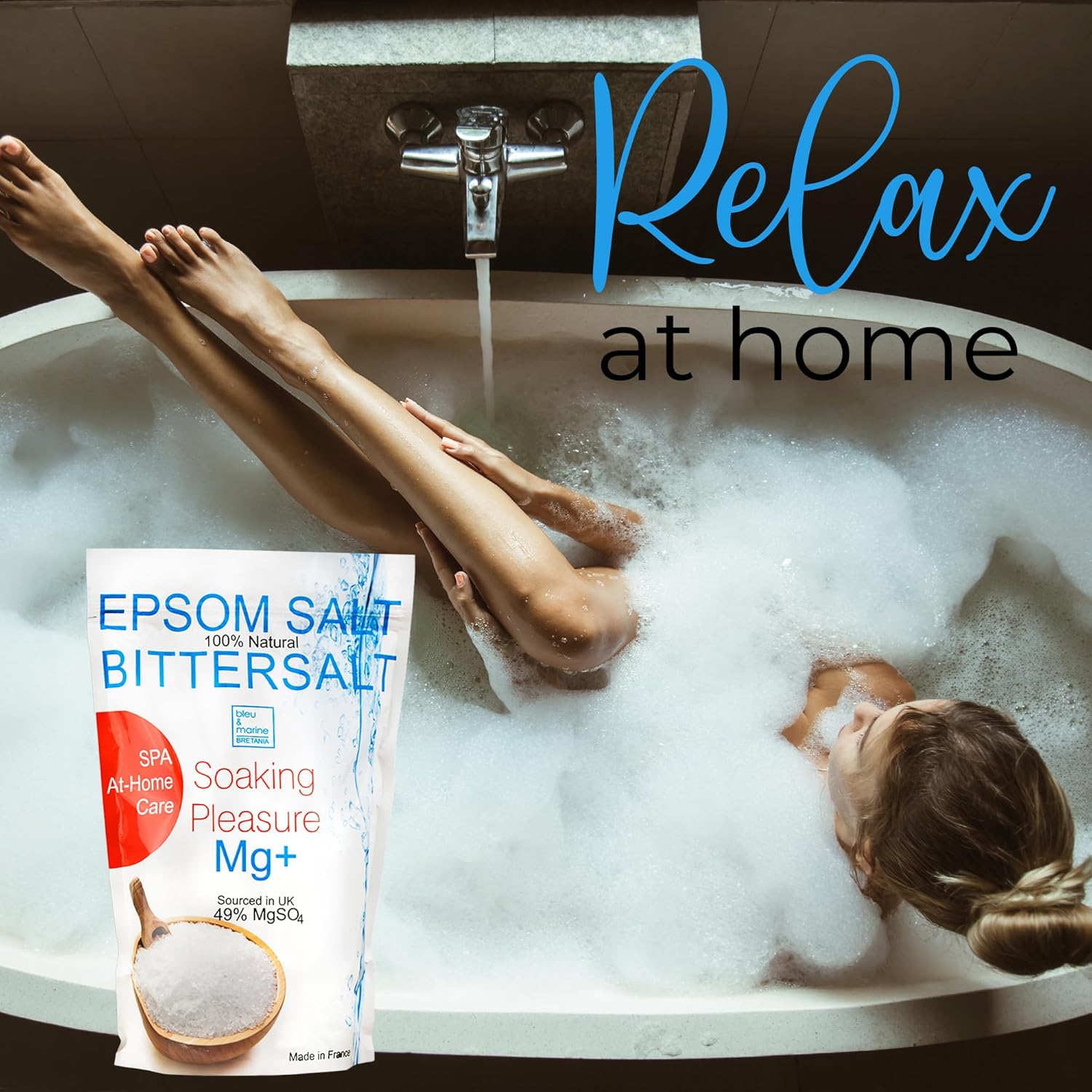 Organic Magnesium, Epsom Salt - Bath Salts and Tired Legs, Calluses, Muscle Recovery, Relaxation, Magnesium Skin Recharge, Exfoliating, Detox and Vitality, Plant Care 250g - Image 11