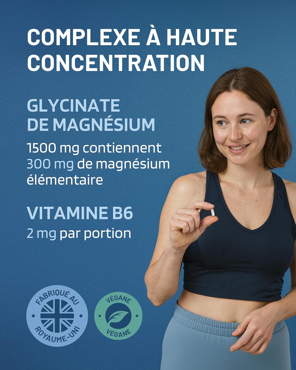 Magnesium Bisglycinate 300 mg + Vitamin B6 - Sleep, Stress, Fatigue - Maximum Absorption - 120 Vegan Capsules - High Content Magnesium Glycinate PharmaZen - Image 4