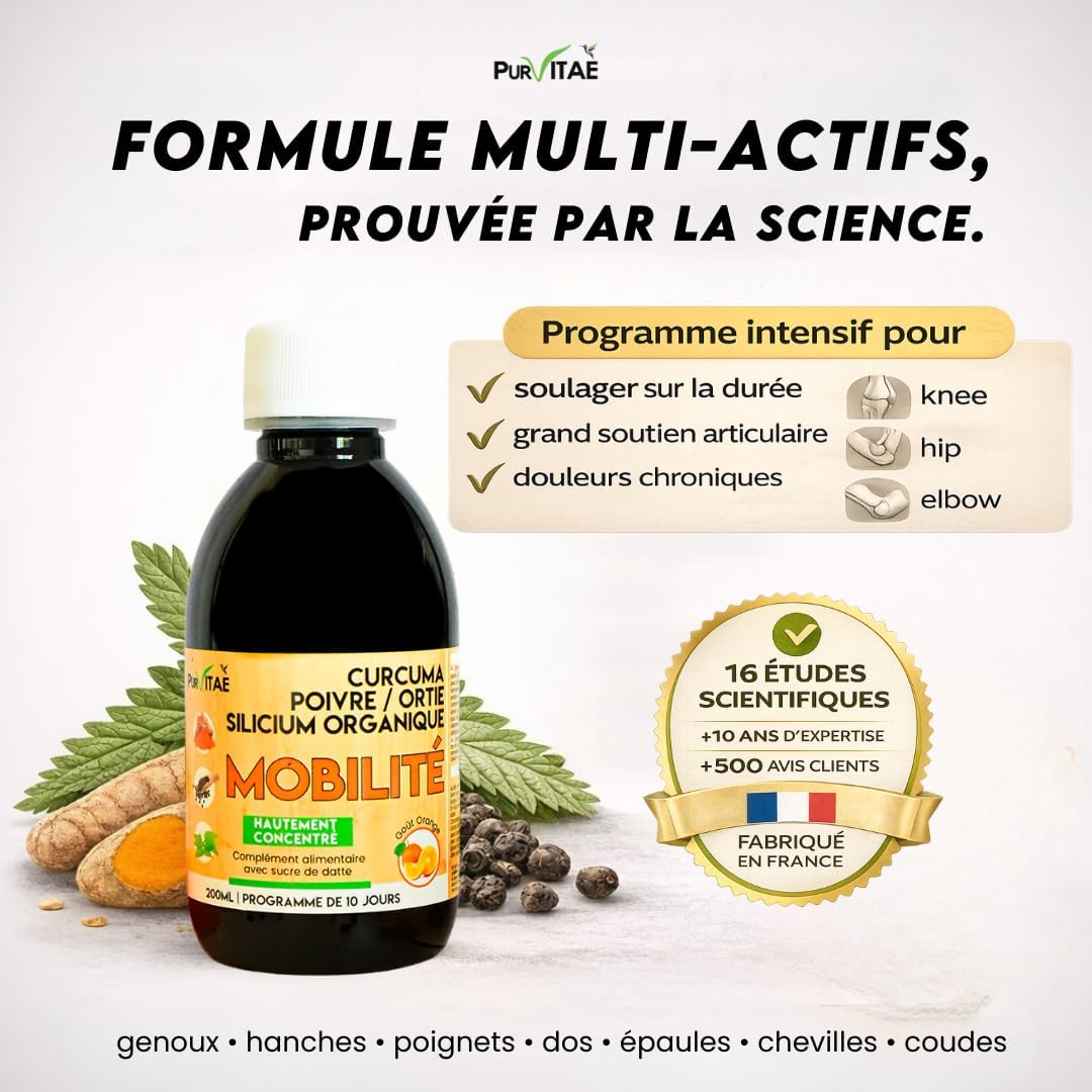 Glucosamine Chondroitin MSM, Organic Silicon Turmeric Piperine | Painful Joints | Cure for 10 Days or More | Mobility, Best Seller by Pur Vitaé in 200ml Bottle - Image 3