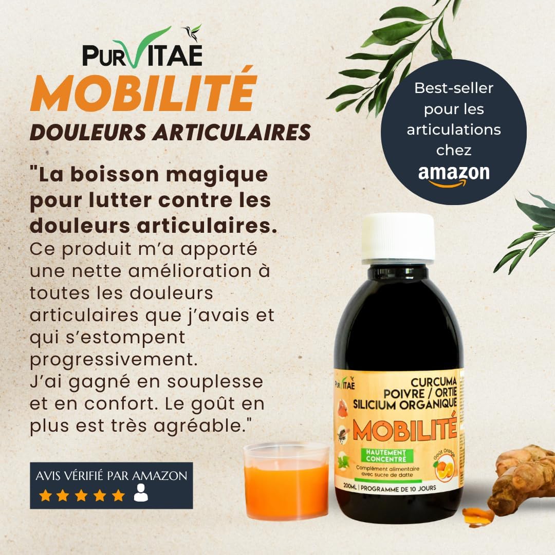 Glucosamine Chondroitin MSM, Organic Silicon Turmeric Piperine | Painful Joints | Cure for 10 Days or More | Mobility, Best Seller by Pur Vitaé in 200ml Bottle - Image 4