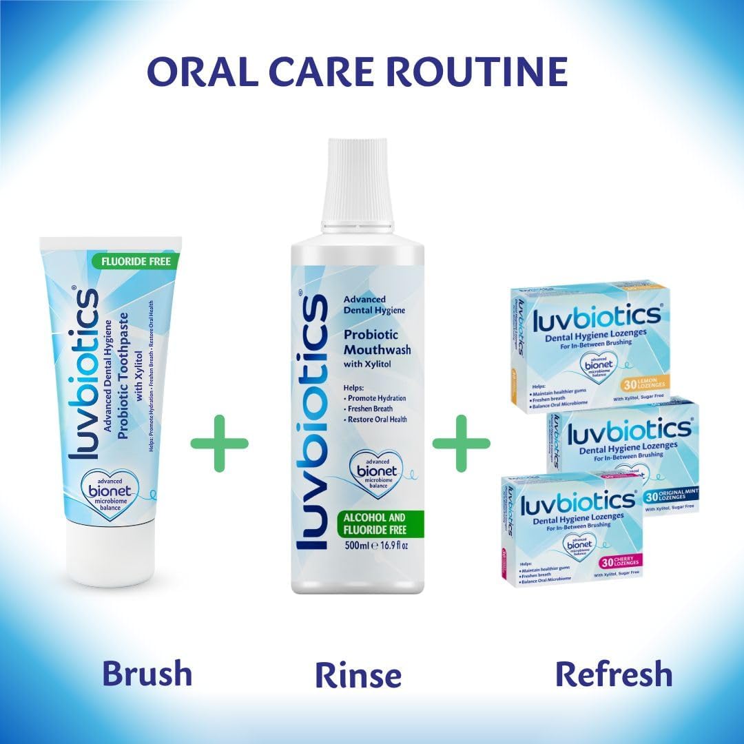 Luvbiotics Dentifrice Sans Fluor aux Probiotiques – Xylitol, Aloe Vera & Menthe Naturelle – Équilibre Microbiome Buccal, Protection Caries, Gencives Sensibles, Haleine Fraîche-75ml - Image 4