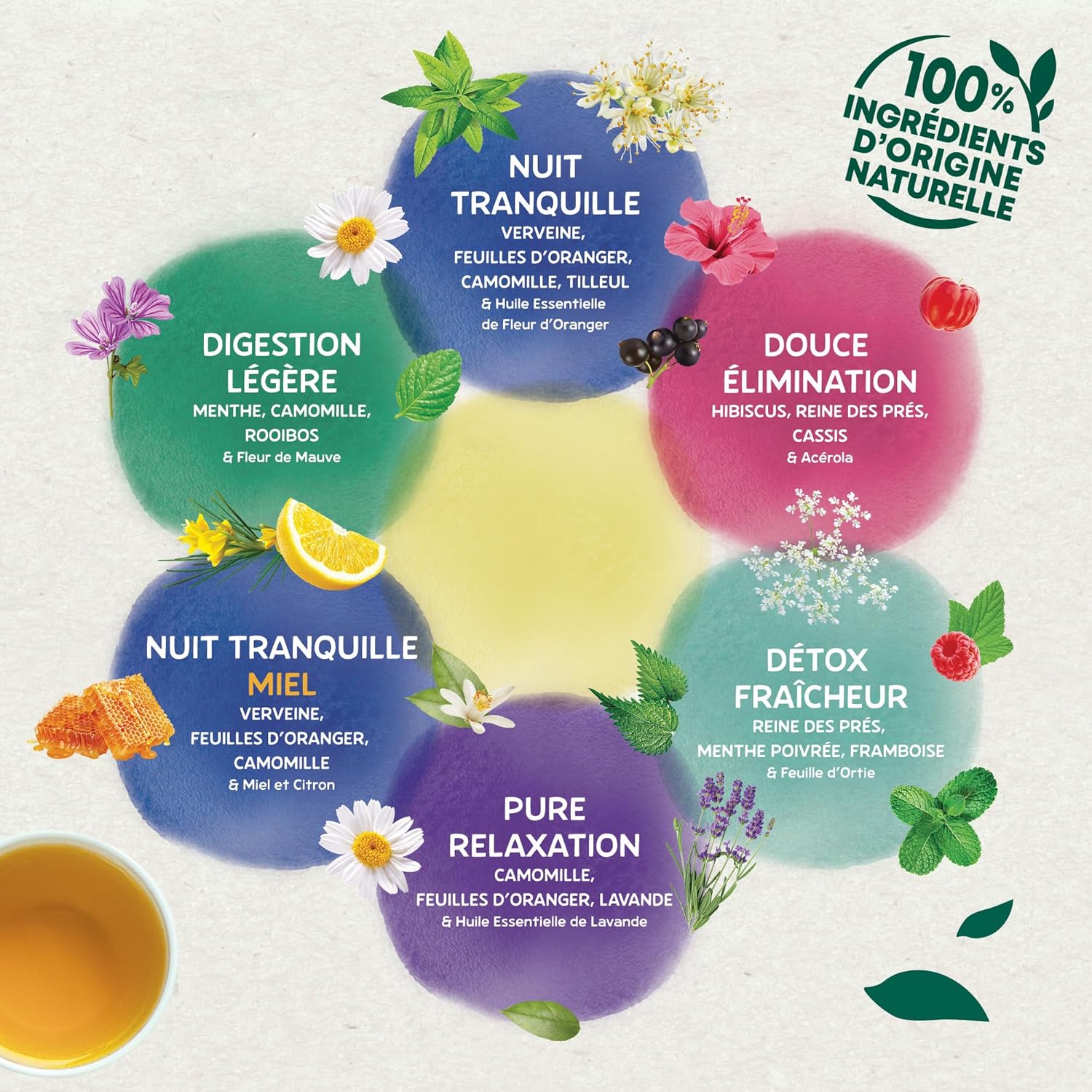 Elephant, Quiet Night Infusion, Verbena, Chamomile and Linden Taste, Rainforest Alliance Certified, 100% Natural Origin Ingredients, 20 Pyramid Sachets (Pack of 3) - Image 6