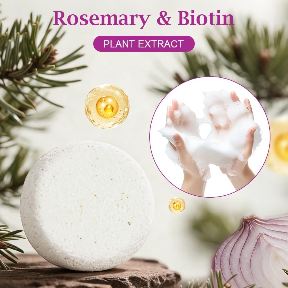 LOPHE Onion Solid Shampoo, Solid Onion and Rosemary Shampoo with Biotin & Collagen, Natural Solid Shampoo for Hair and Scalp, Travel Size, 60g, 2PCS - Image 7