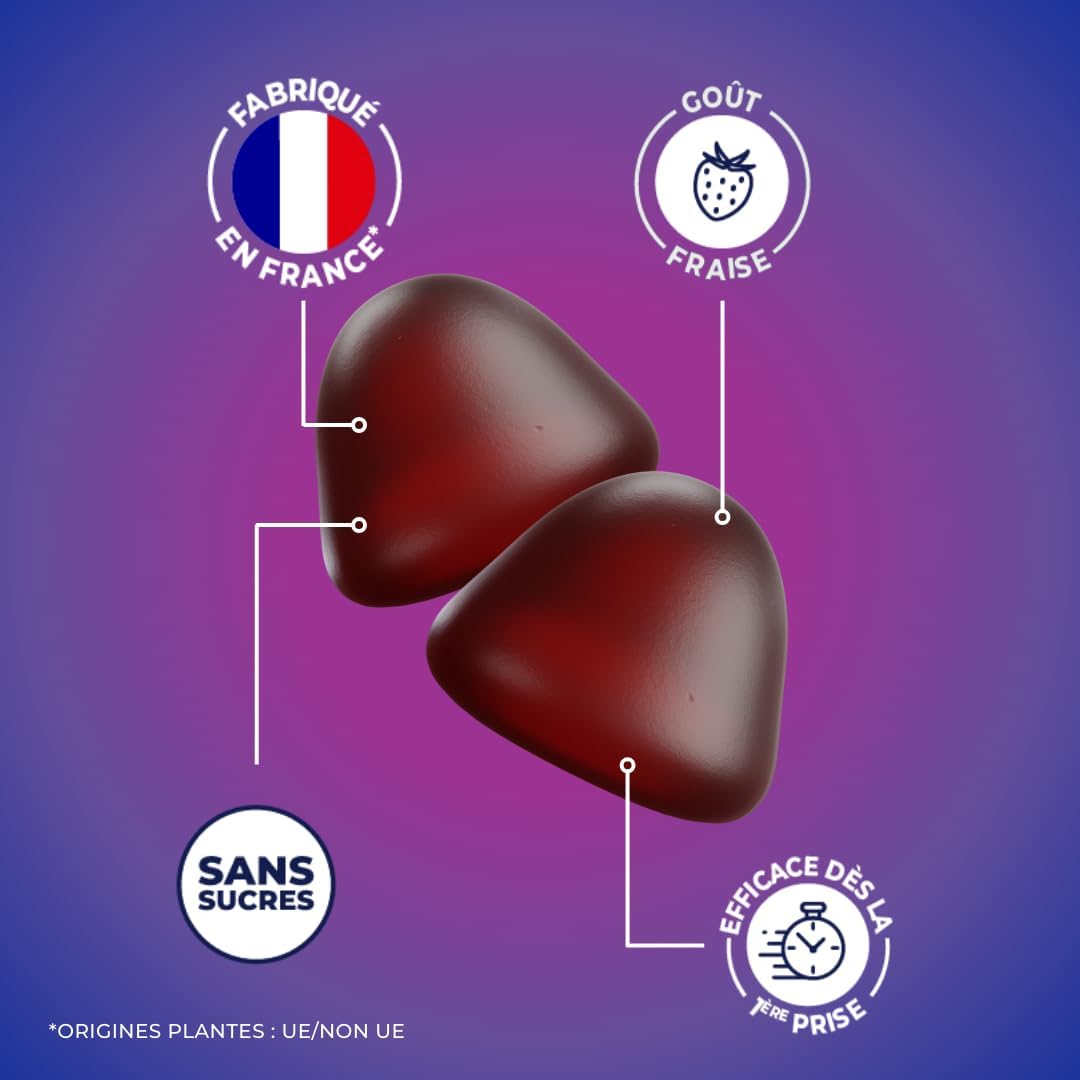 ZOHI - Sleep Supplement - Sleep Gummies Promoting Sleep and Sleep Quality - Melatonin - 60 Fruit Gums Strawberry Flavour Sugar Free - Vegan - Made in France - Image 5