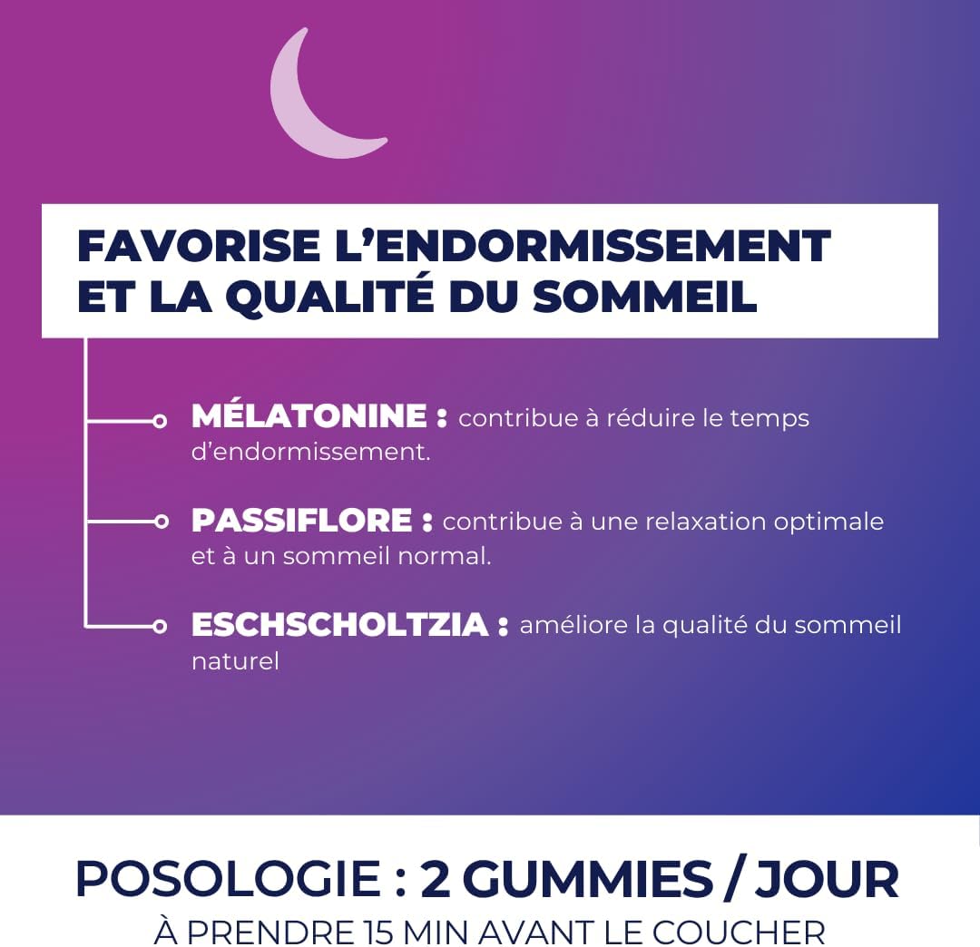 ZOHI - Sleep Supplement - Sleep Gummies Promoting Sleep and Sleep Quality - Melatonin - 60 Fruit Gums Strawberry Flavour Sugar Free - Vegan - Made in France - Image 6