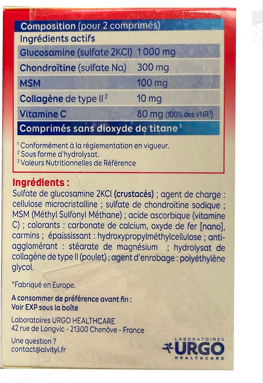 Urgo GOVital Chondro Flex Chondroitin Glucosamine Collagen MSM Vit C – Three Months Treatment – Pack of 3 Boxes - Image 5
