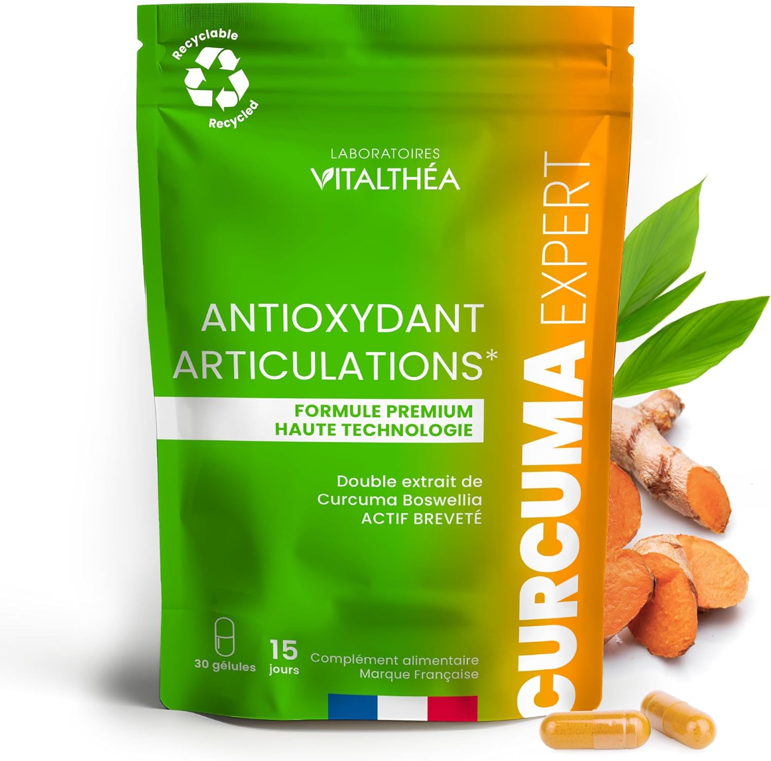 CURCUMA PREMIUM I 5400 MG Plants Turmeric I 95% Curcuminoids I PATENTED I WITHOUT Piperine Bioavailability | Pain Relief & Muscle Decontractant | Manufacture in France - Image 8