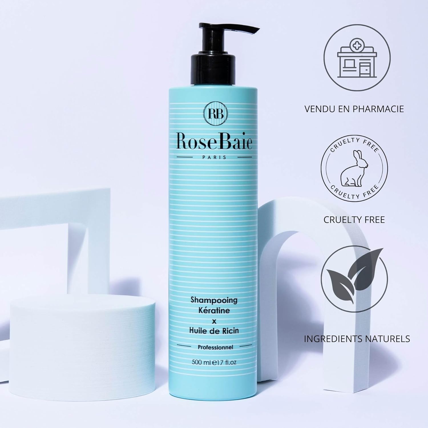 ROSEBAIE | Routine Trio Castor Oil and Keratin | Growth and Hydration | Shampoo 500ml | Mask 500ml | Serum 100ml | Free Massage Brush - Image 6