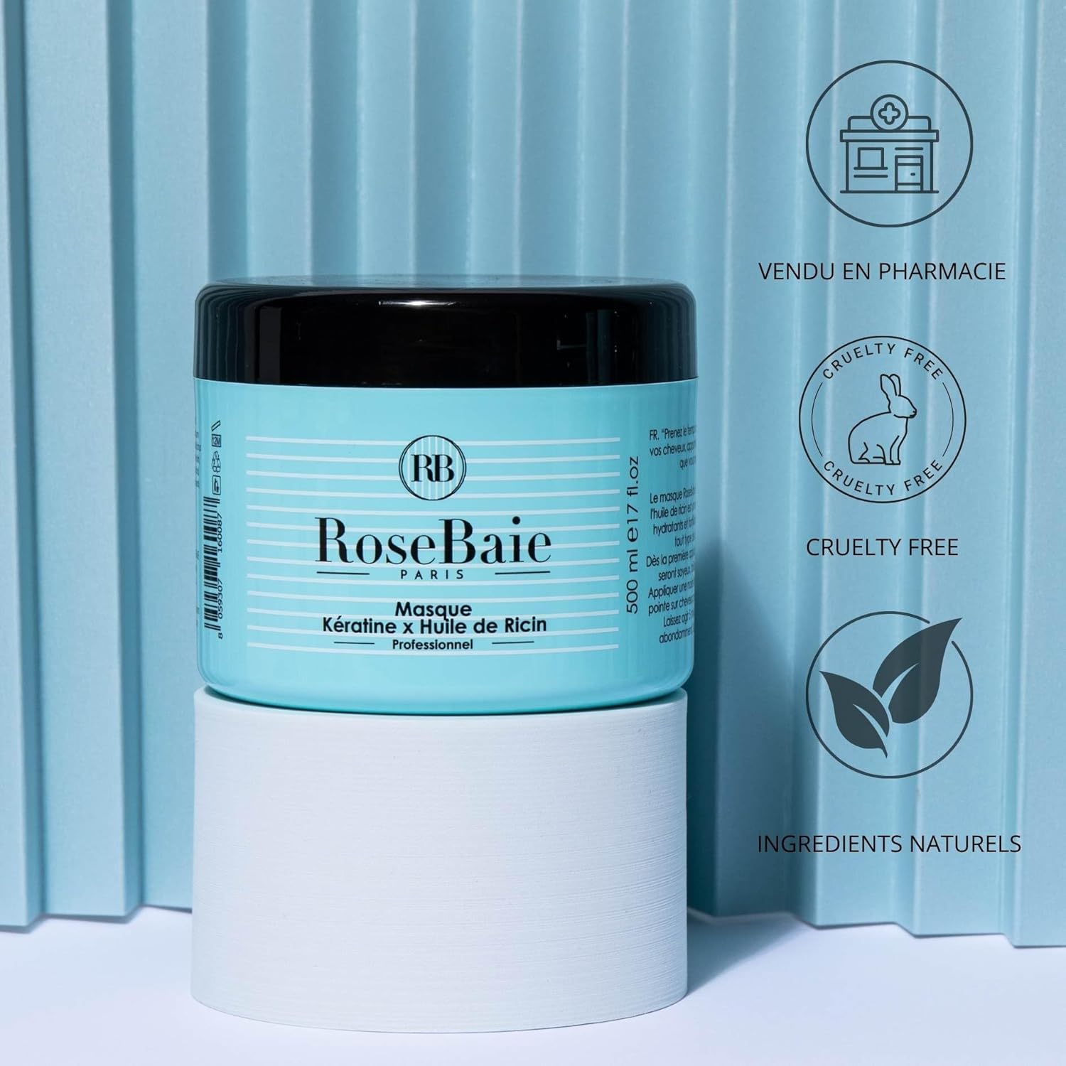 ROSEBAIE | Routine Trio Castor Oil and Keratin | Growth and Hydration | Shampoo 500ml | Mask 500ml | Serum 100ml | Free Massage Brush - Image 7