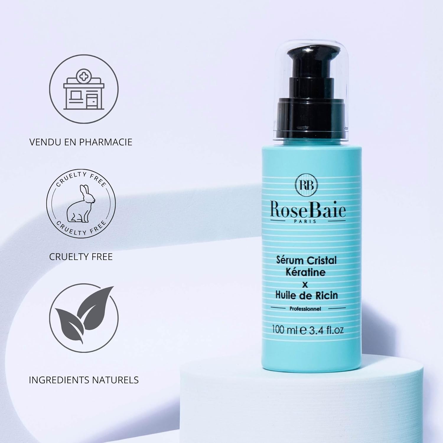 ROSEBAIE | Routine Trio Castor Oil and Keratin | Growth and Hydration | Shampoo 500ml | Mask 500ml | Serum 100ml | Free Massage Brush - Image 8