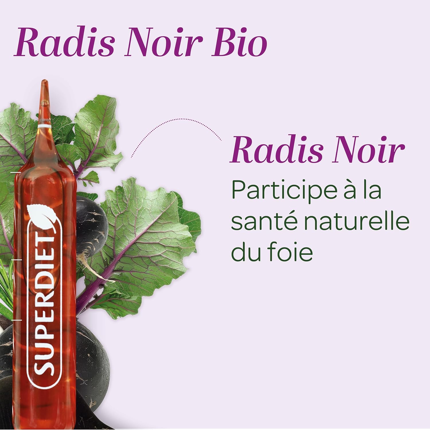 SUPERDIET - PURE ORGANIC BLACK RADIS JUICE - Cold pressed - Hauts-de-France manufacture - Phytotherapy - 20 ampoules of 10 ml - Image 5