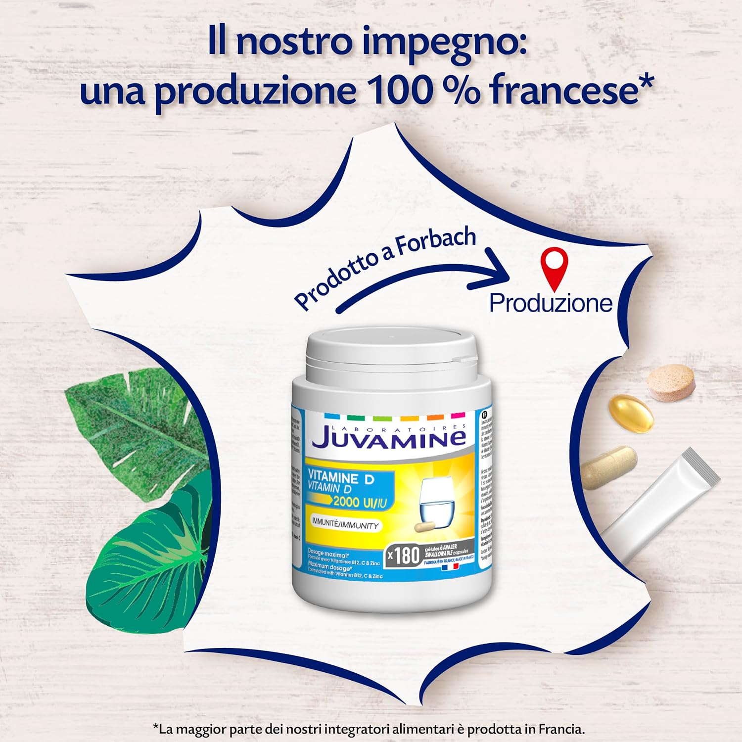JUVAMINE - VITAMIN D 2000 IU - Immunity - Fatigue - Vitamin B12, C, D3 and Zinc - Maximum dosage - 180 Capsules - 6 Month Programme - Made in France - Image 7