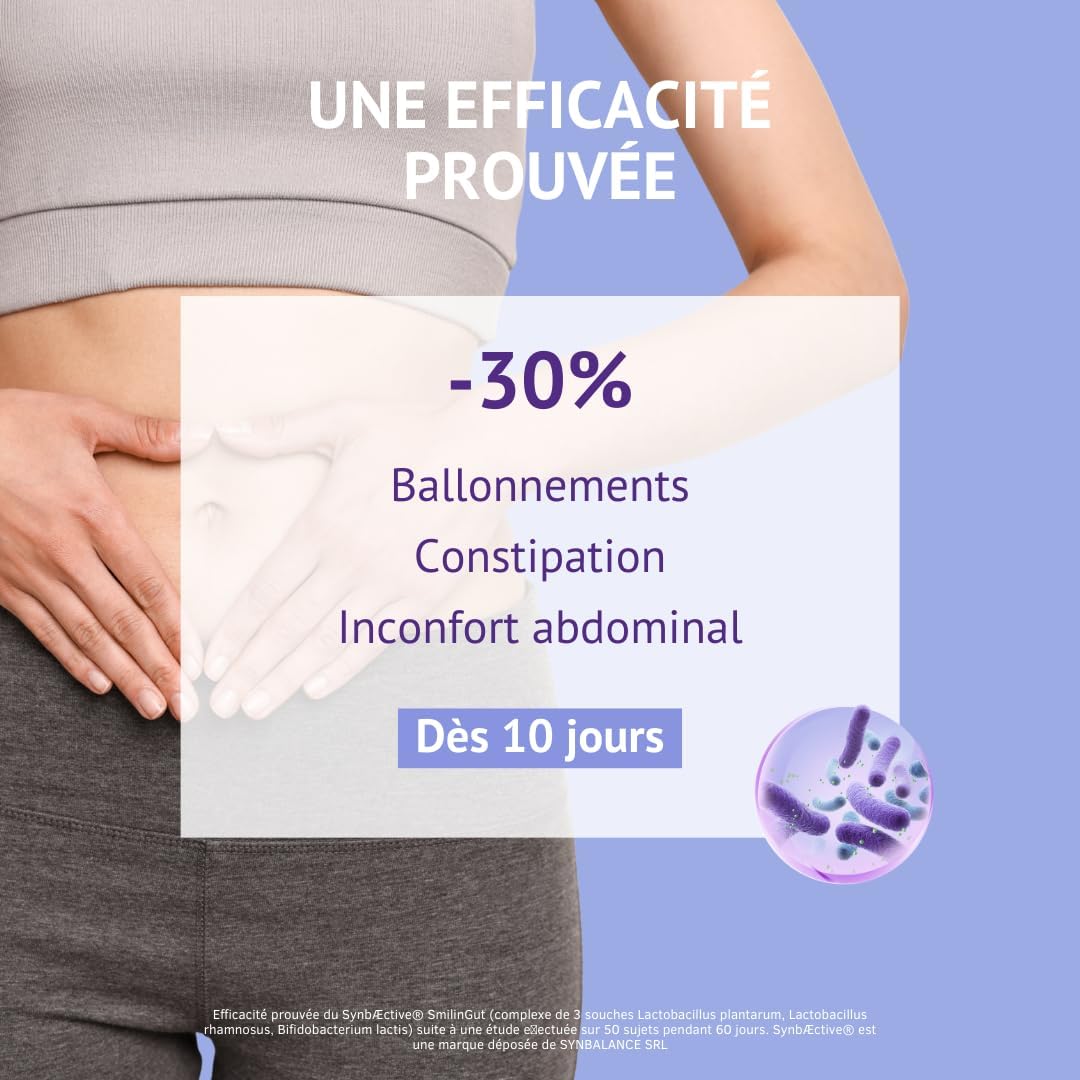 Digestive Balance Probiotics - Healthy & Intestinal Comfort Microbiota - 4 Probiotic Strains + Prebiotics + Plants + Vitamin - 30 Gastro Resistant Capsules - Made in France Nutrivie - Image 6