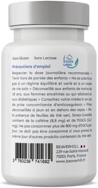STRESS-CONTROL | Schisandra - Rhodiole - Green Tea - Turmeric - Alpha Lipoic Acid - Natural Vitamin D3 | 60 Vegetable Capsules | BEAVERHILL | Stress - Nervous System - Mood | Made in France - Image 4