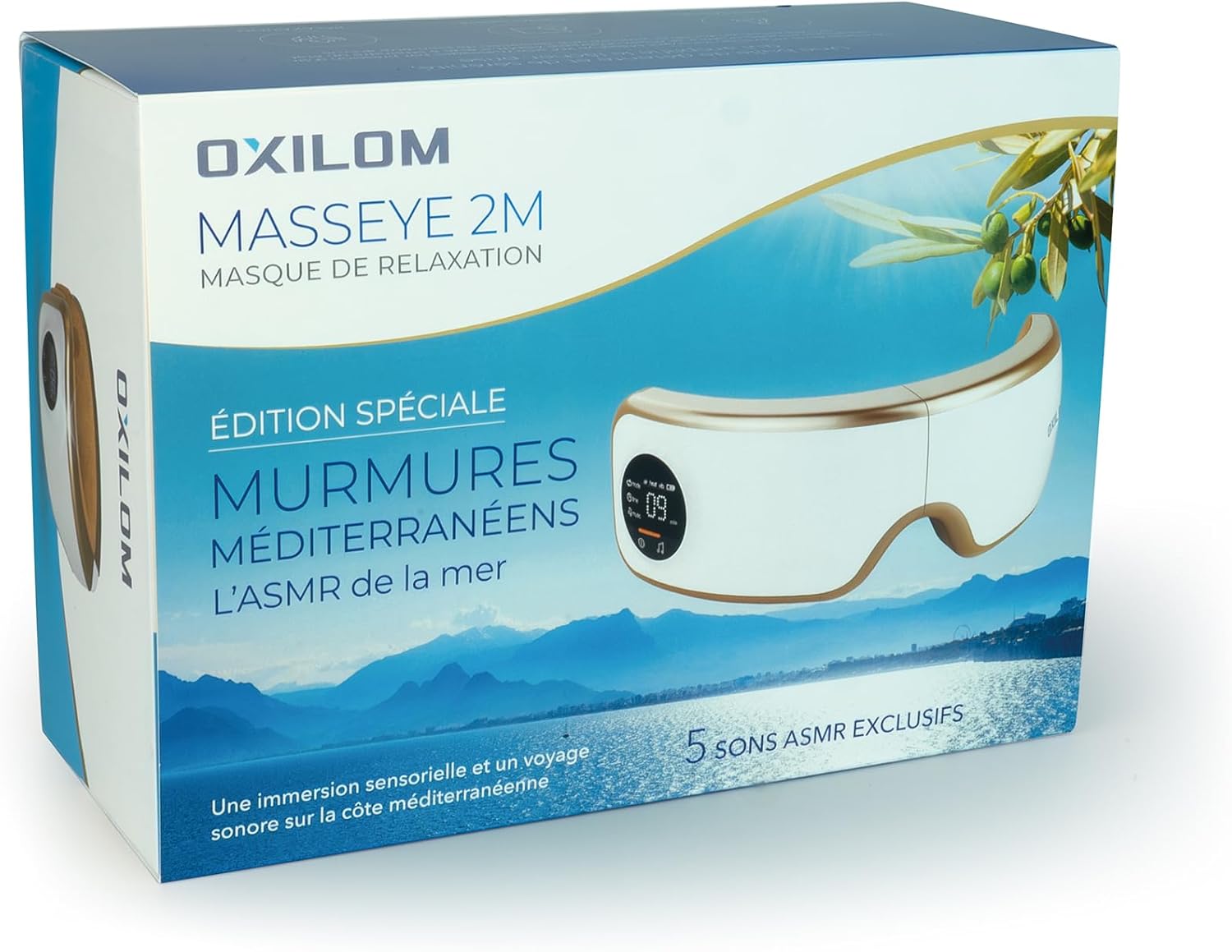 Mother's Day Gift - Premium OXILOM MassEye Relaxation Mask 2M - Integrated ASMR Sounds - Therapeutic Heat, Massaging Vibrations - Ideal Sleep, Stress, Mediterranean Escape - Image 3