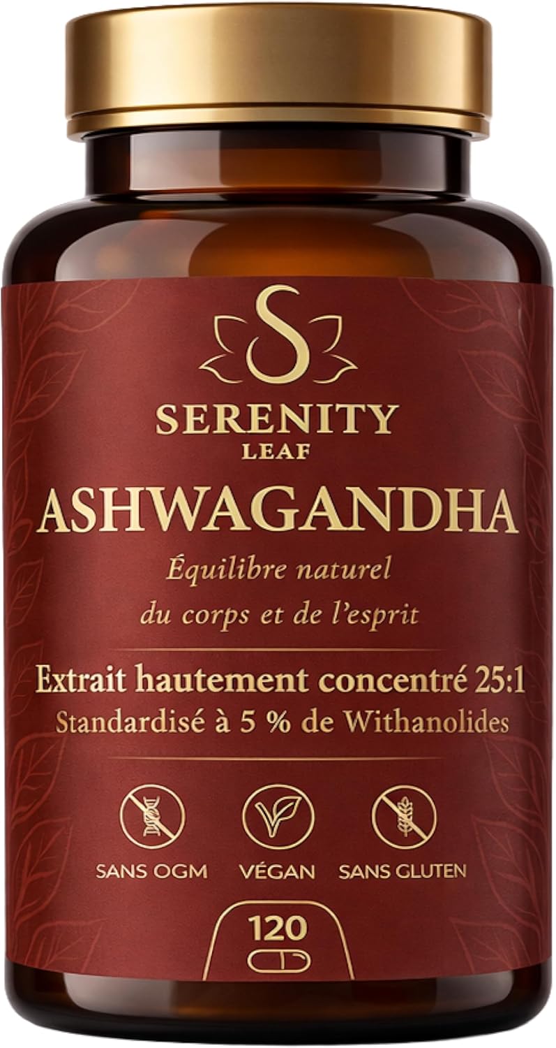 Ashwagandha 25:1 High Power - Standardized to 5% Withanolides - Serenity Leaf - Adaptogen for Stress, Calm, Relaxation and Wellness - 120 Vegetable Capsules - Image 2
