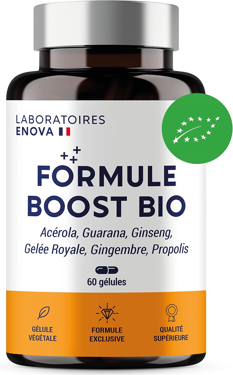 BOOST ORGANIC FORMULA | 4G: Ginseng, Royal Jelly, Guarana, Ginger + Acerola | Anti-Fatigue Food Supplement | Immunity and Energy | Made in France - Image 2