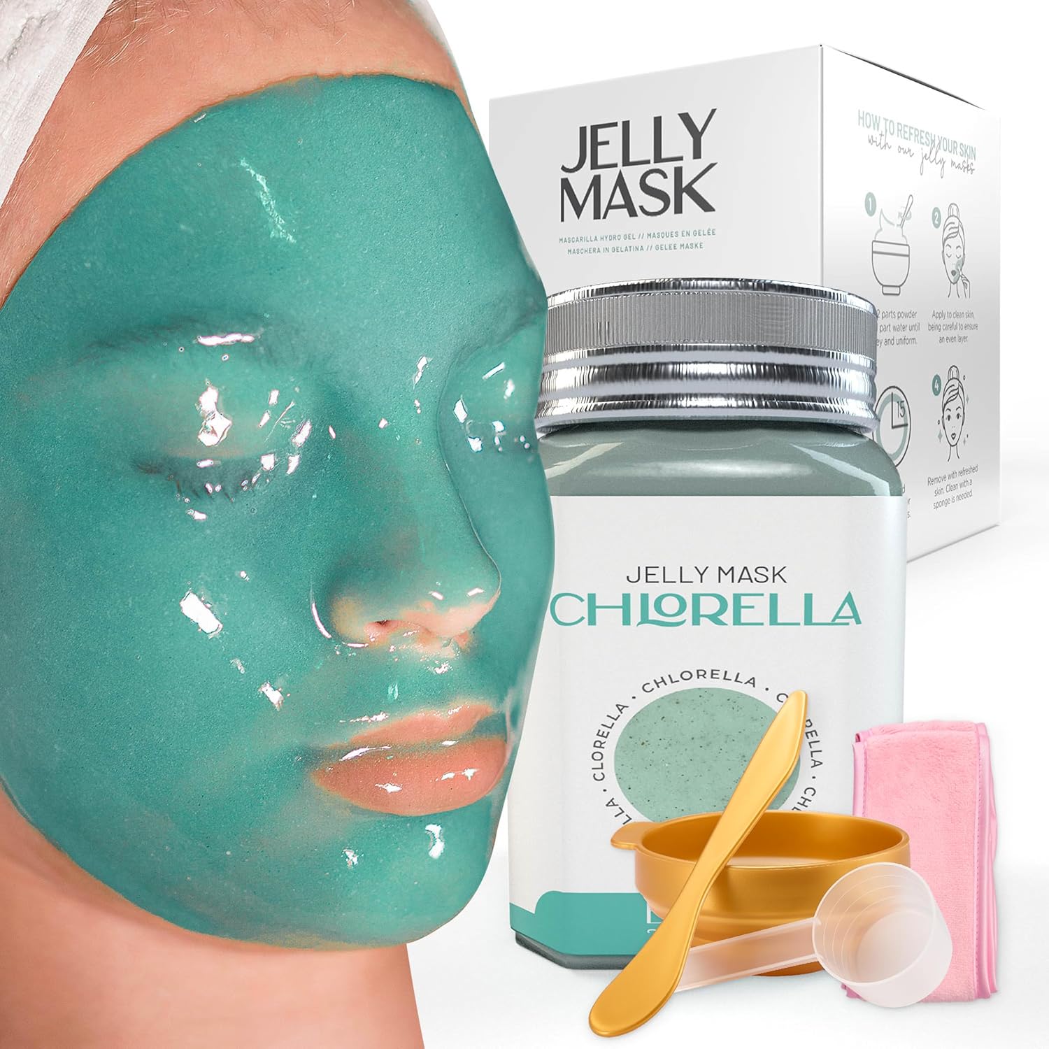 BRÜUN - Peel Off Hydrogel Professional Premium Modeling Chlorella Jar Gums Mask Powder Mask Ideal for Beauticians Spa Skincare Hydro Face Mask - Image 2