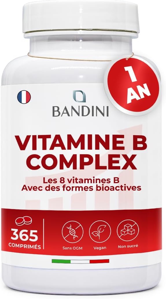Bandini Vitamin B Complex 365 Vegan Tablets (1 Year) | High Dosage Group B Vitamins B1, B2, B3, B5, B6, B8 (Biotin), B9 (Folic Acid), B12 | Multivitamin B-Complex Fatigue & Immunity - Image 2