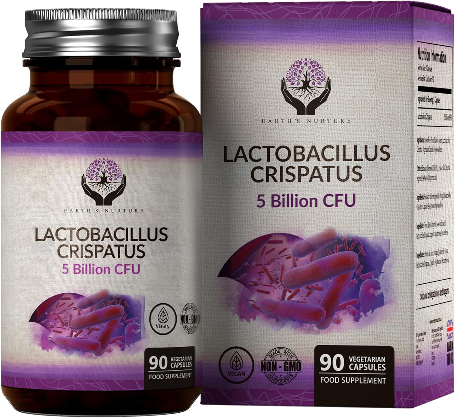 EN Lactobacillus Crispatus | 90 Powerful Probiotics for Women - 5 Billion CFUs per Serving | Non-GMO Gluten Free Allergen Free | Made in the UK - Image 2