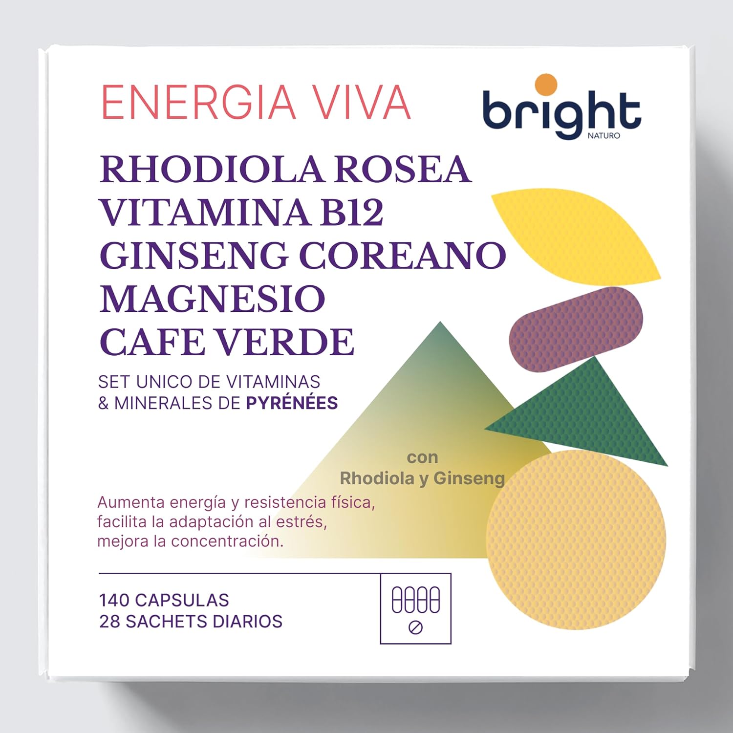 Energy and Resilience Management – Rhodiola Rosea, Korean Ginseng, Magnesium, Vitamin B12, Green Coffee – Non-GMO | Advanced Synergy for Vitality and Nervous Balance I 28 Daily Doses - Image 2