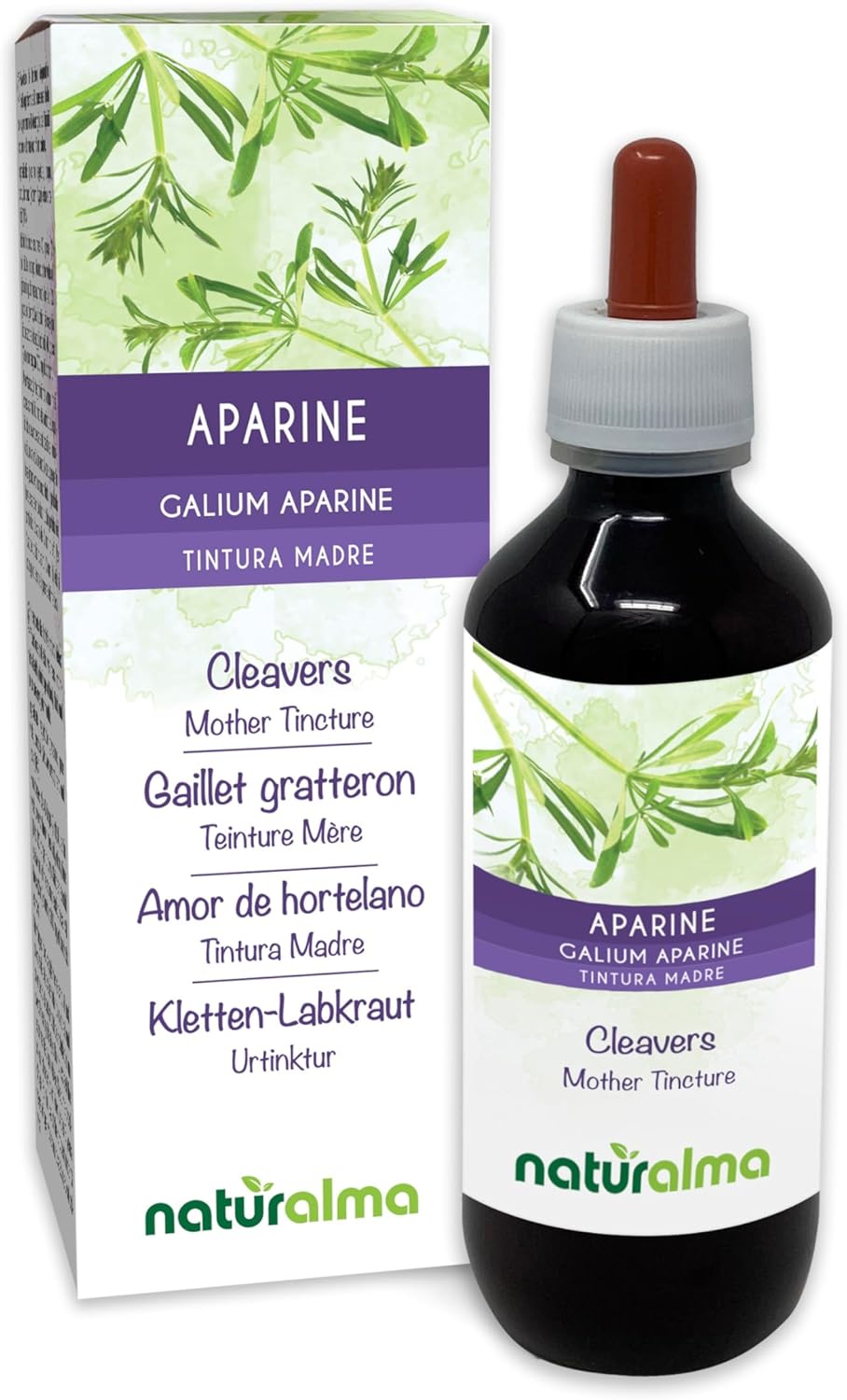 Gratteron Gaillet (Galium aparine) Grass with Flowers Mother Tincture Alcohol-Free Naturalma - Liquid Extract Drops 200 ml - Dietary Supplement - Vegan or Vegan - Image 2