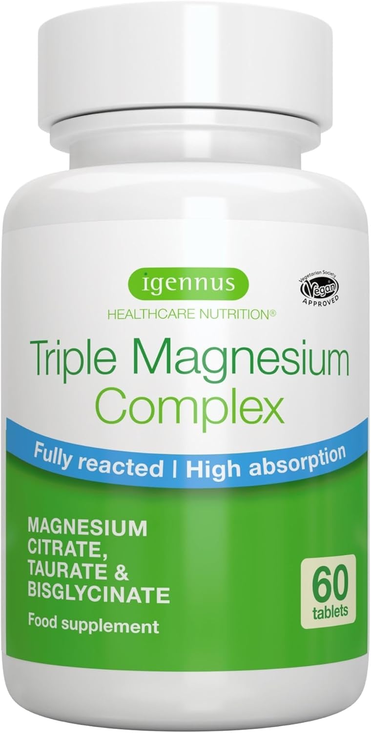 High Absorption, Bisglycinate, Citrate & Taurate Triple Complex, No Additives & Vegan, Chelated Magnesium & Fully Reacted, 30 Servings - by Igennus - Image 2