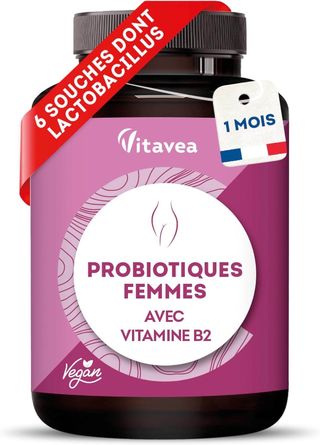 Intimate Flora Probiotics - 20 Billion CFU - 1 Month - 6 Strains Including Lactobacillus Gasseri & Crispatus - Vitamin B2 for Healthy Mucous Membranes - 60 Capsules - Made in France - Image 2