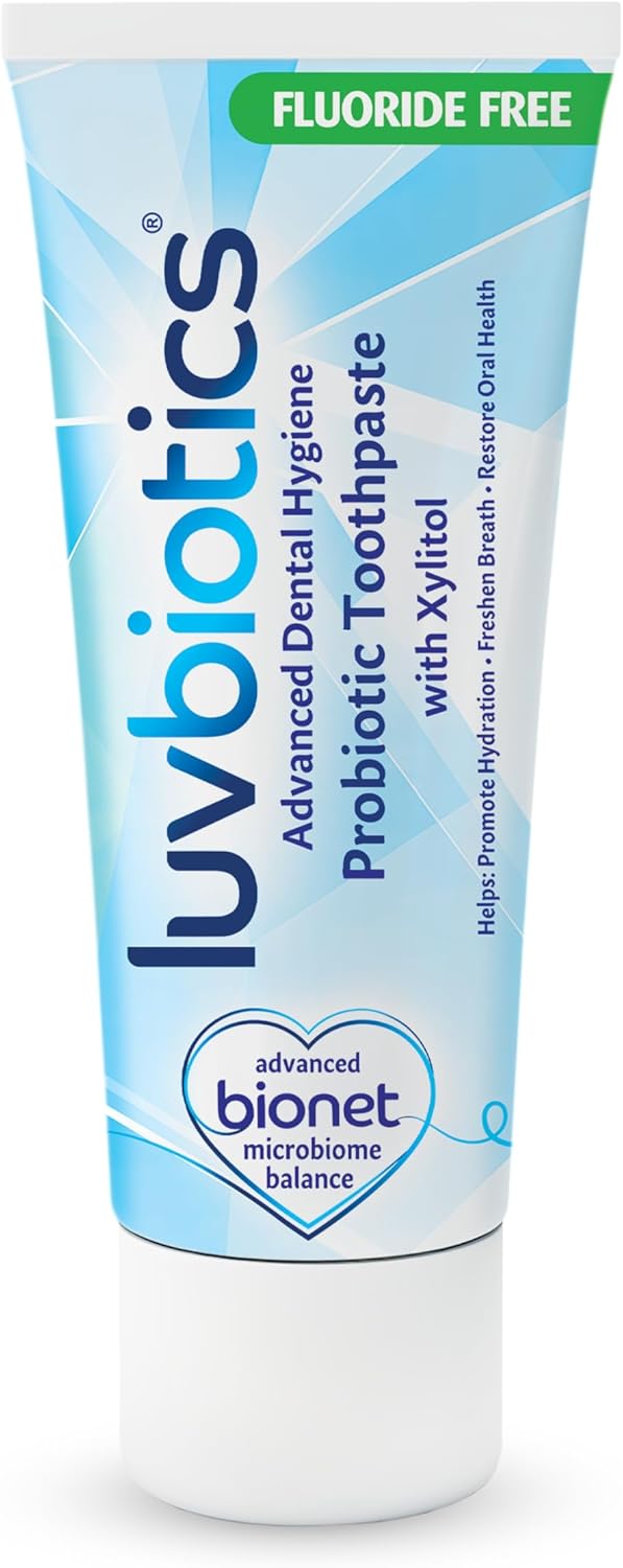 Luvbiotics Dentifrice Sans Fluor aux Probiotiques – Xylitol, Aloe Vera & Menthe Naturelle – Équilibre Microbiome Buccal, Protection Caries, Gencives Sensibles, Haleine Fraîche-75ml - Image 2
