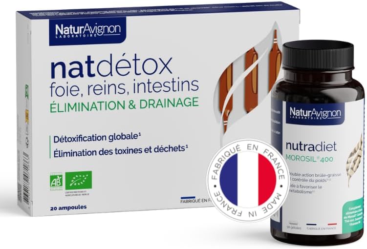 NaturAvignon Detox & Slimming Set | Detox Liver Kidney Intestines + Morosil 400 | Drainage, Digestion, Metabolism, Weight Management | Black Radish, Birch, Organic Lemon, Green Tea, Guarana | Made in - Image 2