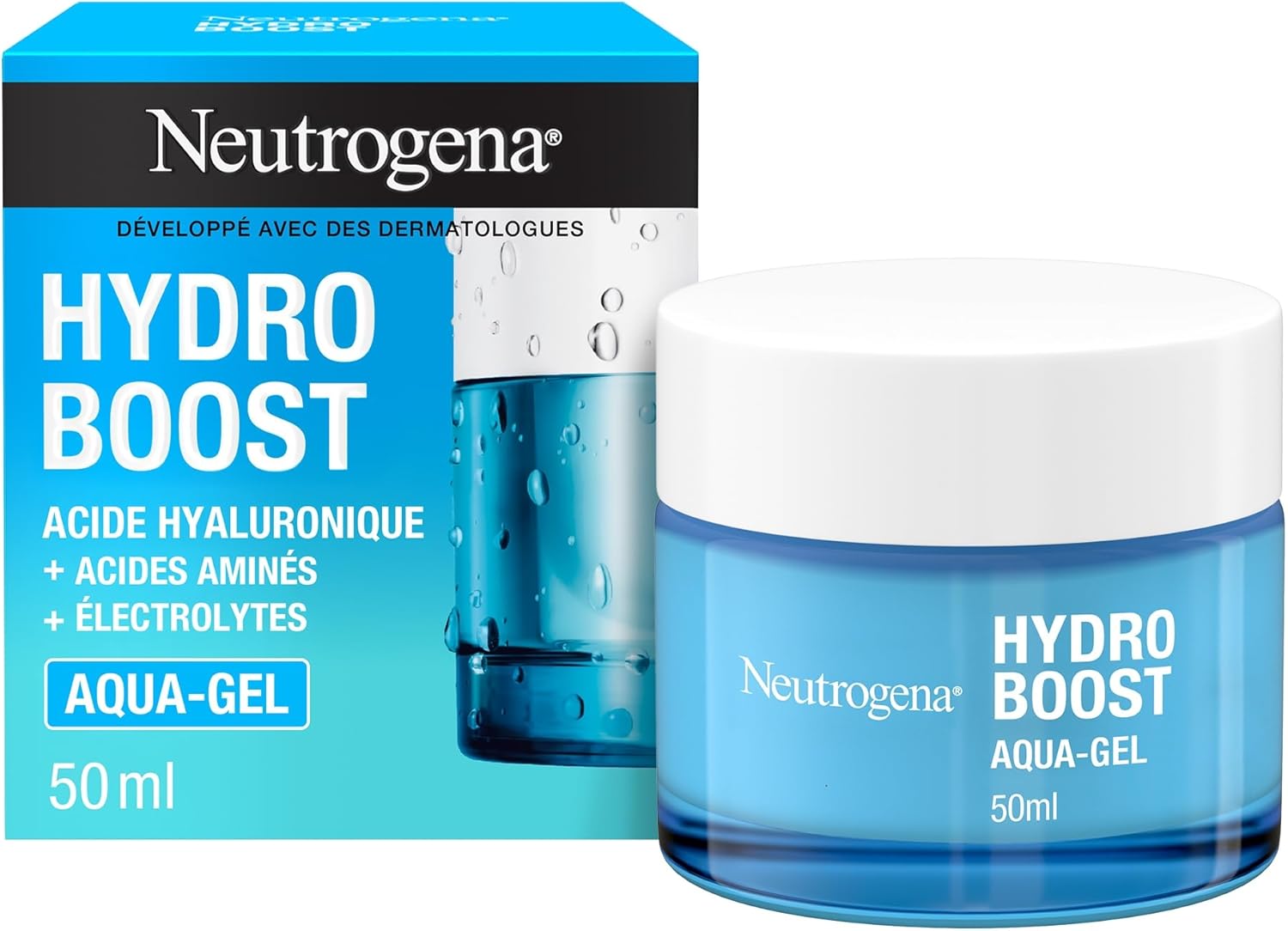 Neutrogena Aqua-Gel Hydro Boost (50ml jar) - Hydrating cream for all skin types with hyaluronic acid - Moisturizing gel for a fresh and radiant complexion - Image 2