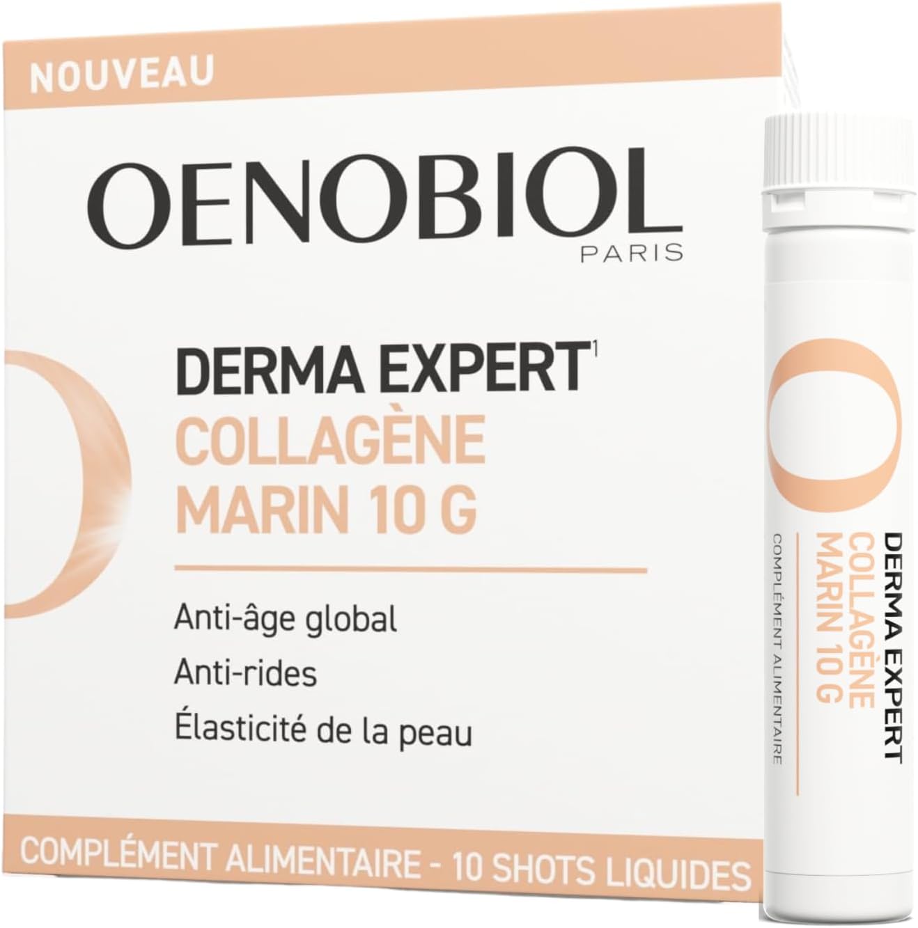 Oenobiol Derma Expert – Marine Collagen 10g - Global Anti-Aging - Anti-Wrinkle - Skin Elasticity - Food Supplement - 10 Liquid Shots - Image 2