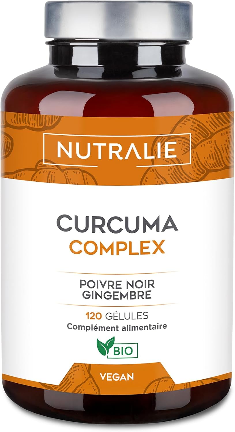 Organic Turmeric with Ginger + Black Pepper (1420 mg per dose) - Piperine + Curcumin + Black Pepper - 120 Capsules Nutralie - Image 2