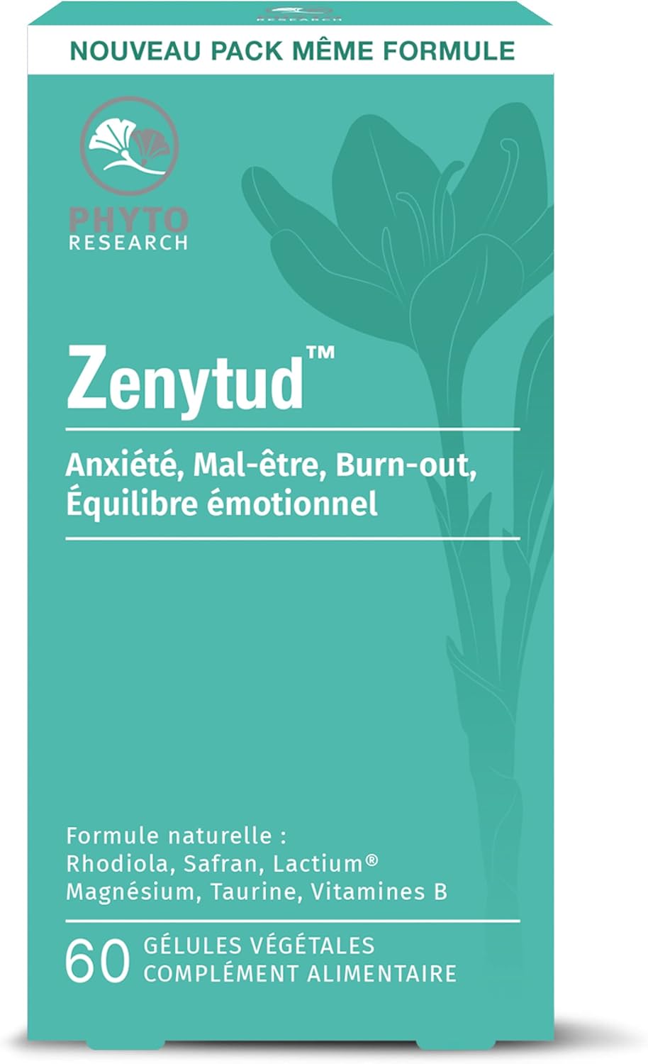 PHYTORESEARCH Zenytud - Wellness Supplement - Vitamins and Plants - Saffron, Rhodiola, Taurine, Magnesium and B Vitamins - 60 Capsules - 30 Days - Made in France - Image 2