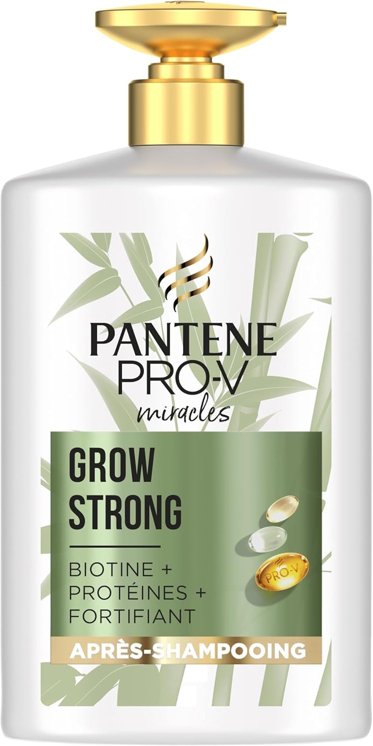 Pantene Biotin and Bamboo Conditioner Grow Strong Helps Reduce Hair Loss and Promote Growth For Dry and Damaged Hair Pro V Miracles Collection XL with Pump 1 Litre - Image 2
