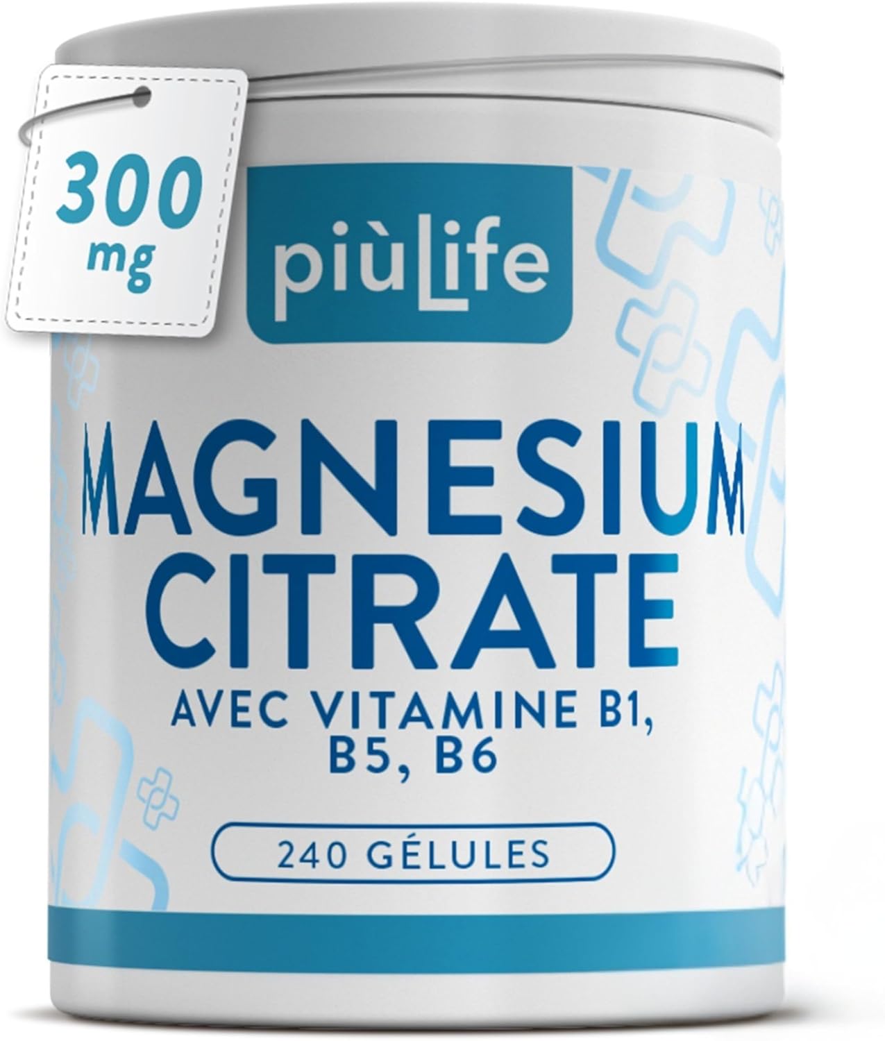 PiùLife Magnesium Citrate 300 mg - 2 Capsules per Day - with Vitamins B6, B1 and B5 - Magnesium Citrate Supplement - Contributes to the Normal Functioning of the Nervous and Muscular System - Image 2