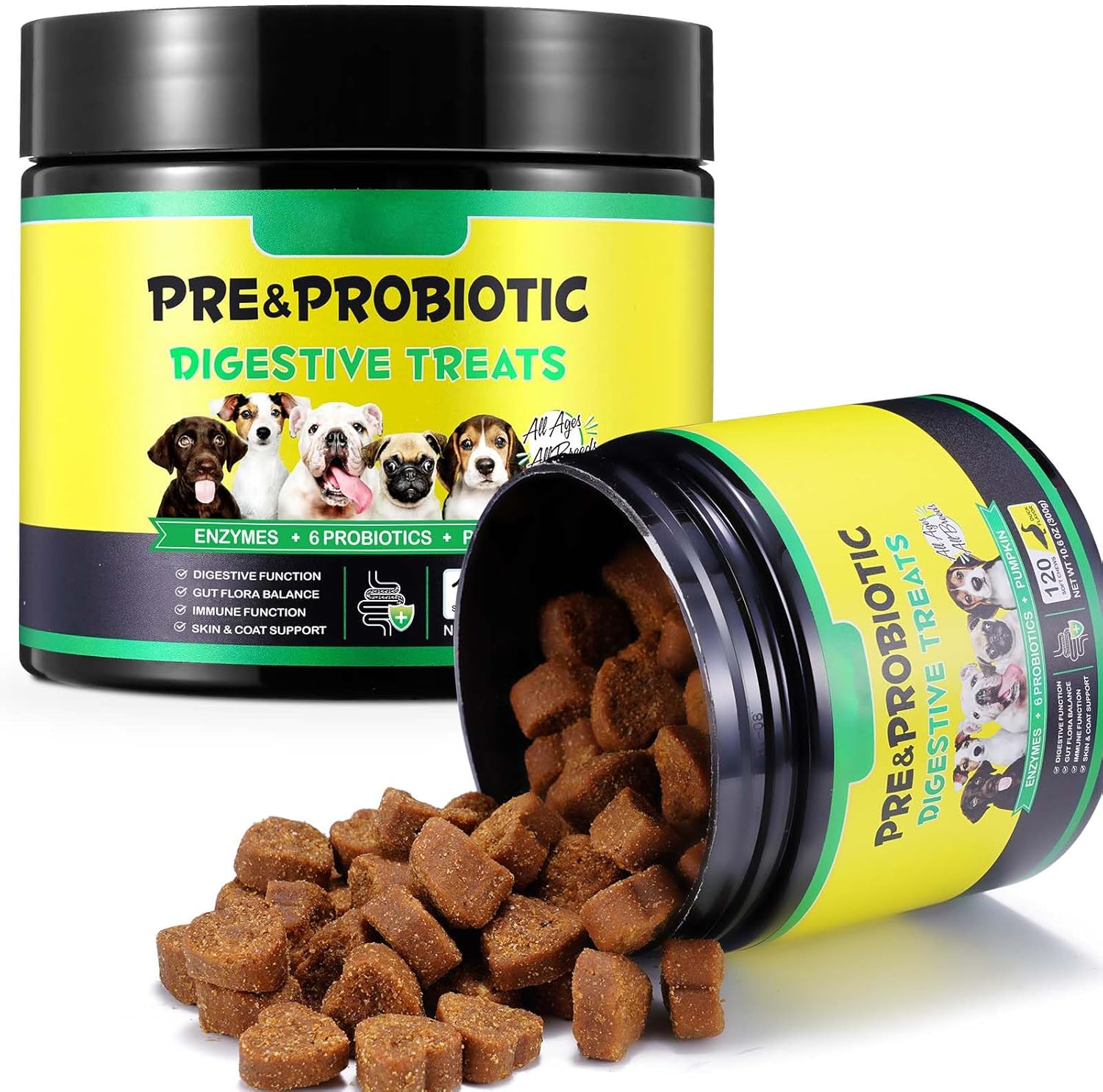 Probiotic Dogs, 120 Bites, Supports Gut and Digestive Health, Immune Functioning, As well as Skin and Coat Health - Image 2