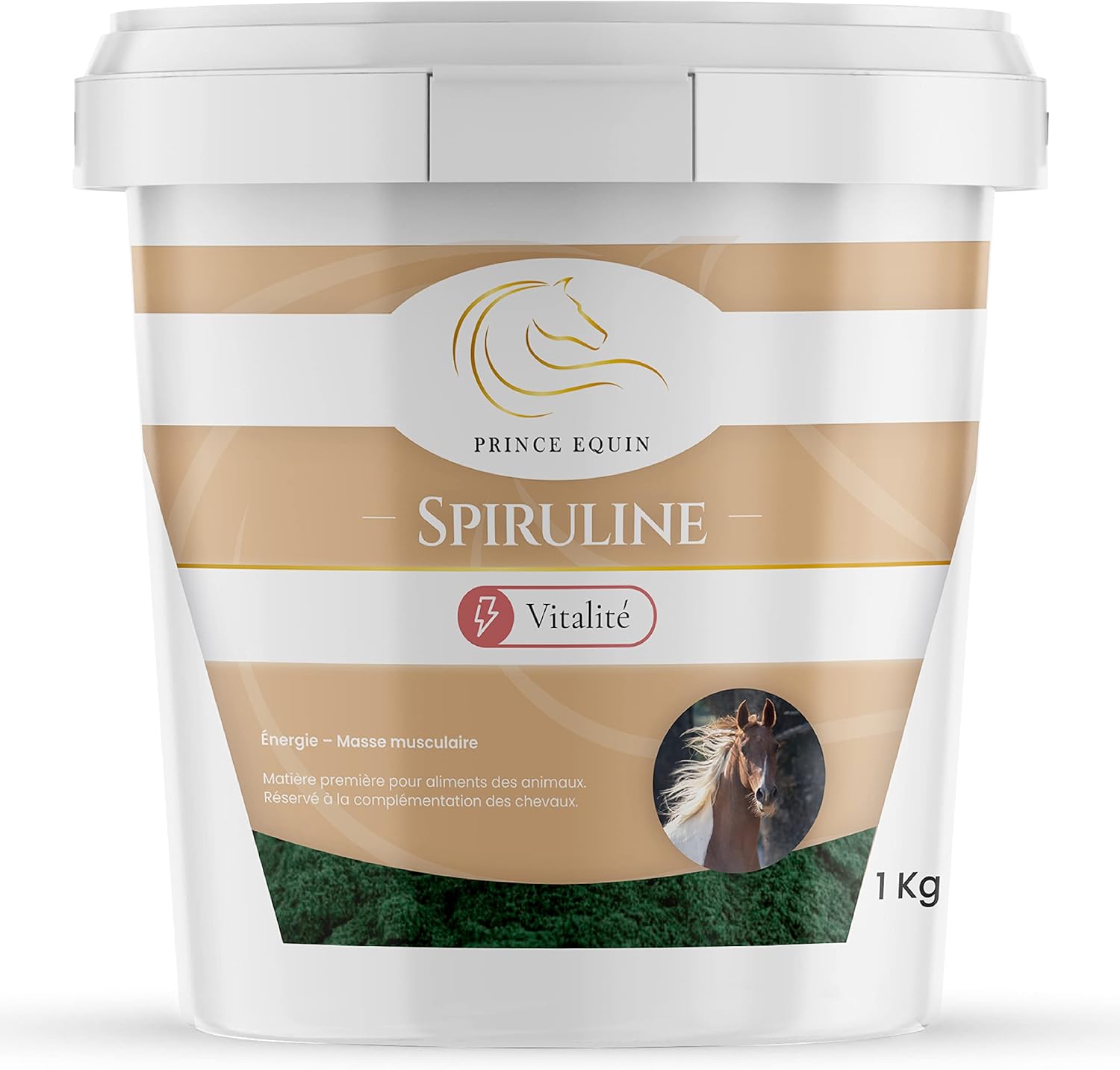 SPIRULINE - Horse nutritional supplement - Bucket 1 kg - Rich in proteins, vitamins, minerals - Energy - Vitality - Horse muscle mass - French brand - Image 2