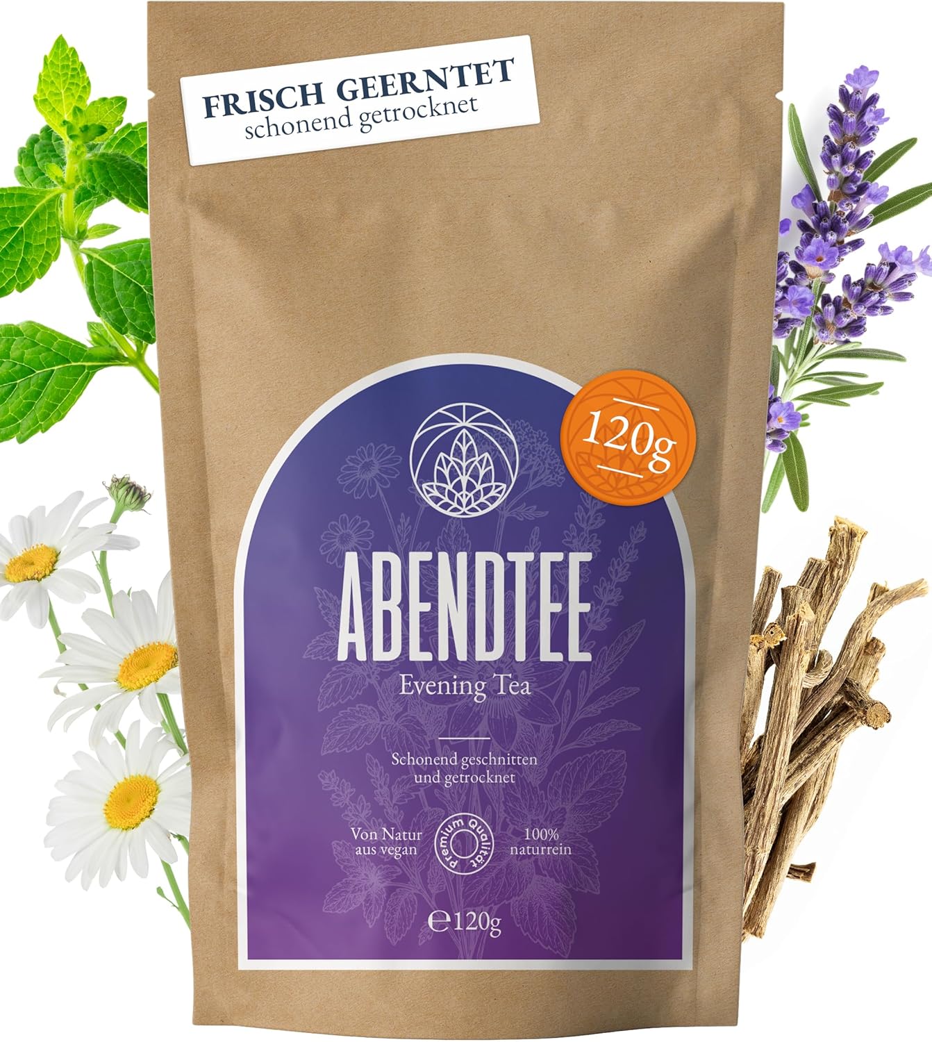 Soir Monte Nativo Herbal Tea (120g) - Relaxing Loose Infusion with Lemon Balm, Valerian, Chamomile, Lavender, Peppermint & Passion Flower - Evening Tea - Relaxation, Peaceful Sleep & Small Gift - Image 2