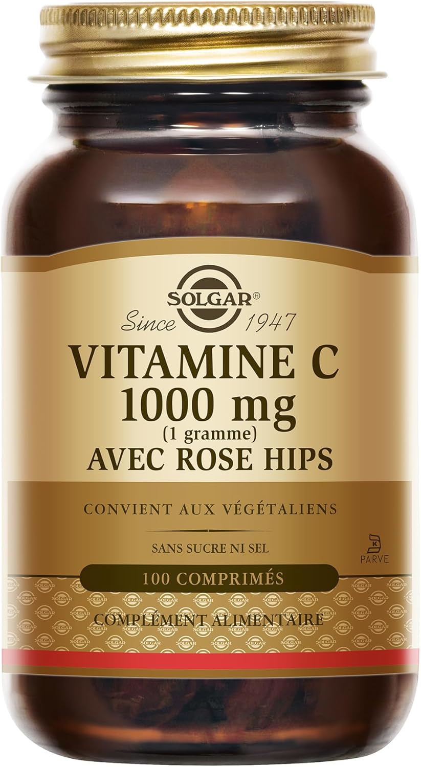 Solgar Vitamin C 1000 mg with Rose Hips - Natural defenses - Immune system - Vitality and energy - Immunity - Food supplement - Bottle of 100 tablets - Image 2