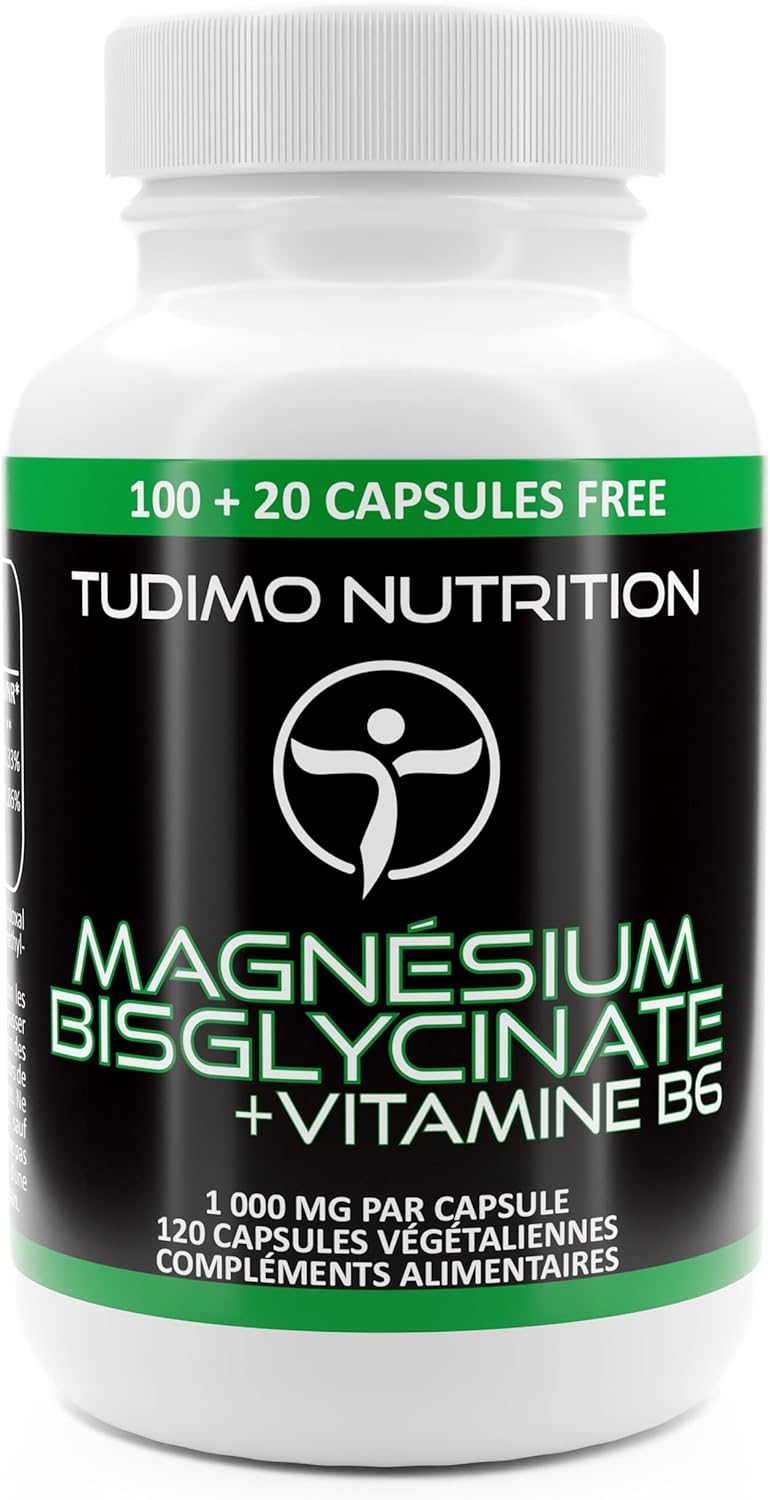 Vegan Magnesium Bisglycinate with Vitamin B6 – 1000mg | 200mg of Elemental Magnesium + Vit B6 – 120 Capsules (4 months) Fast Disintegrating, with 200mg Magnesium Bisglycinate Mineral Powder - Image 2