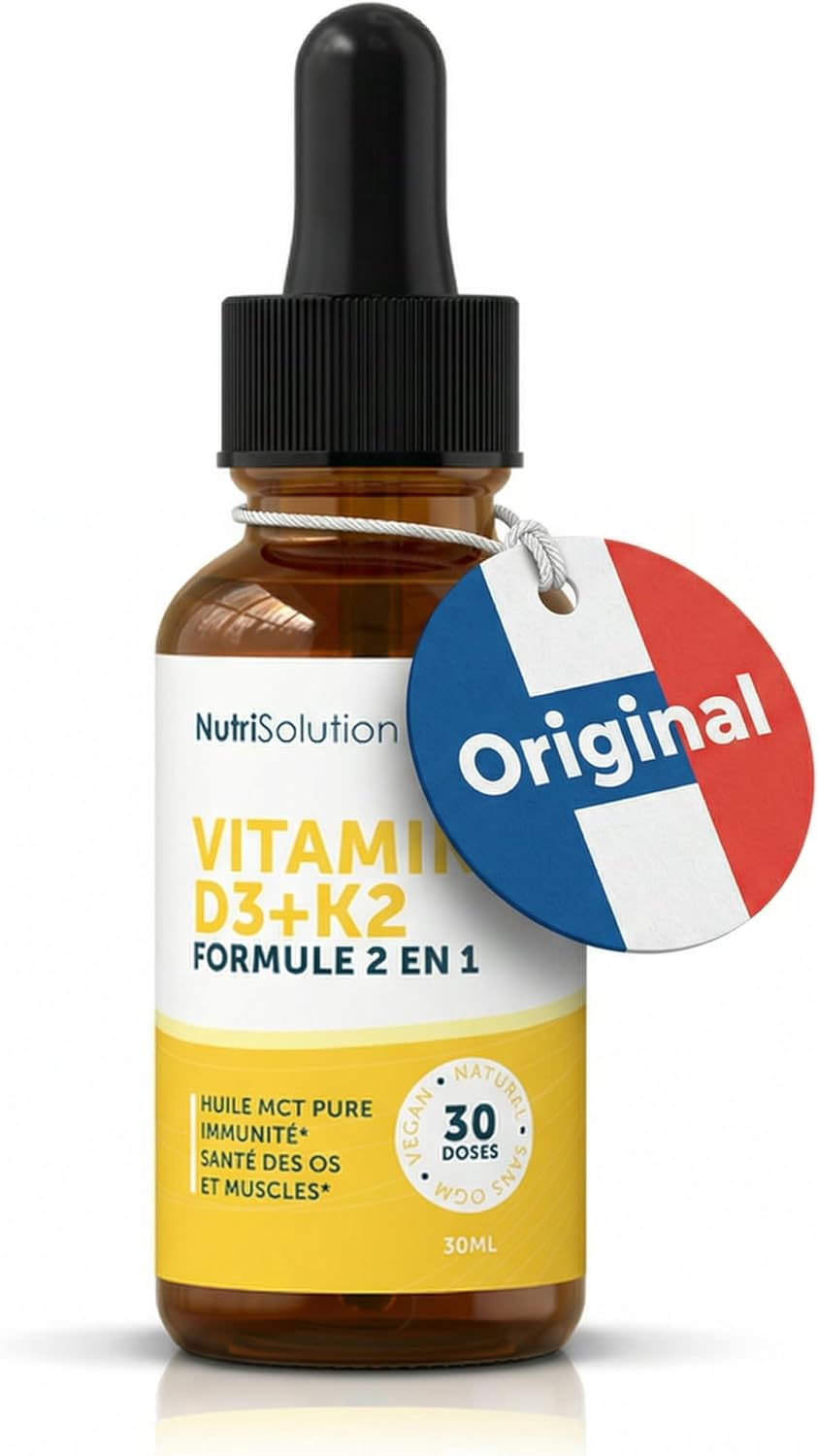 Vitamin D3+K2 by Nutrisolution: Premium Liquid Drops - Strengthens Bones and Muscles - Boosts Energy and Immunity - 30 ml - Made in France (1) - Image 2
