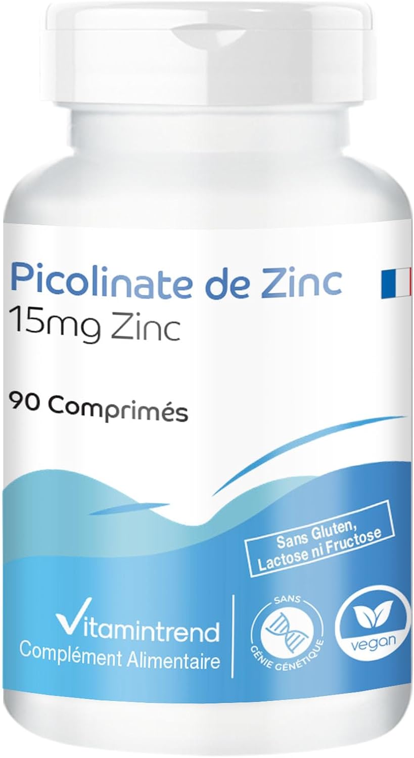 Vitamintrend High dosed zinc 15 mg from zinc picolinate, 90 tablets, easy to swallow, vegan dietary supplement without magnesium stearate, made in Germany - Image 2