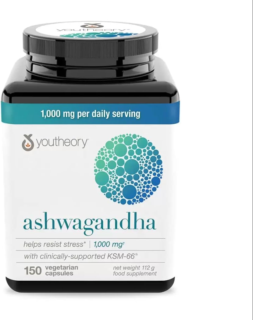 Youtheorry Ashwagandha Wellbeing, Gluten Free, Dairy Free, 150 Vegetarian Capsules - Image 2